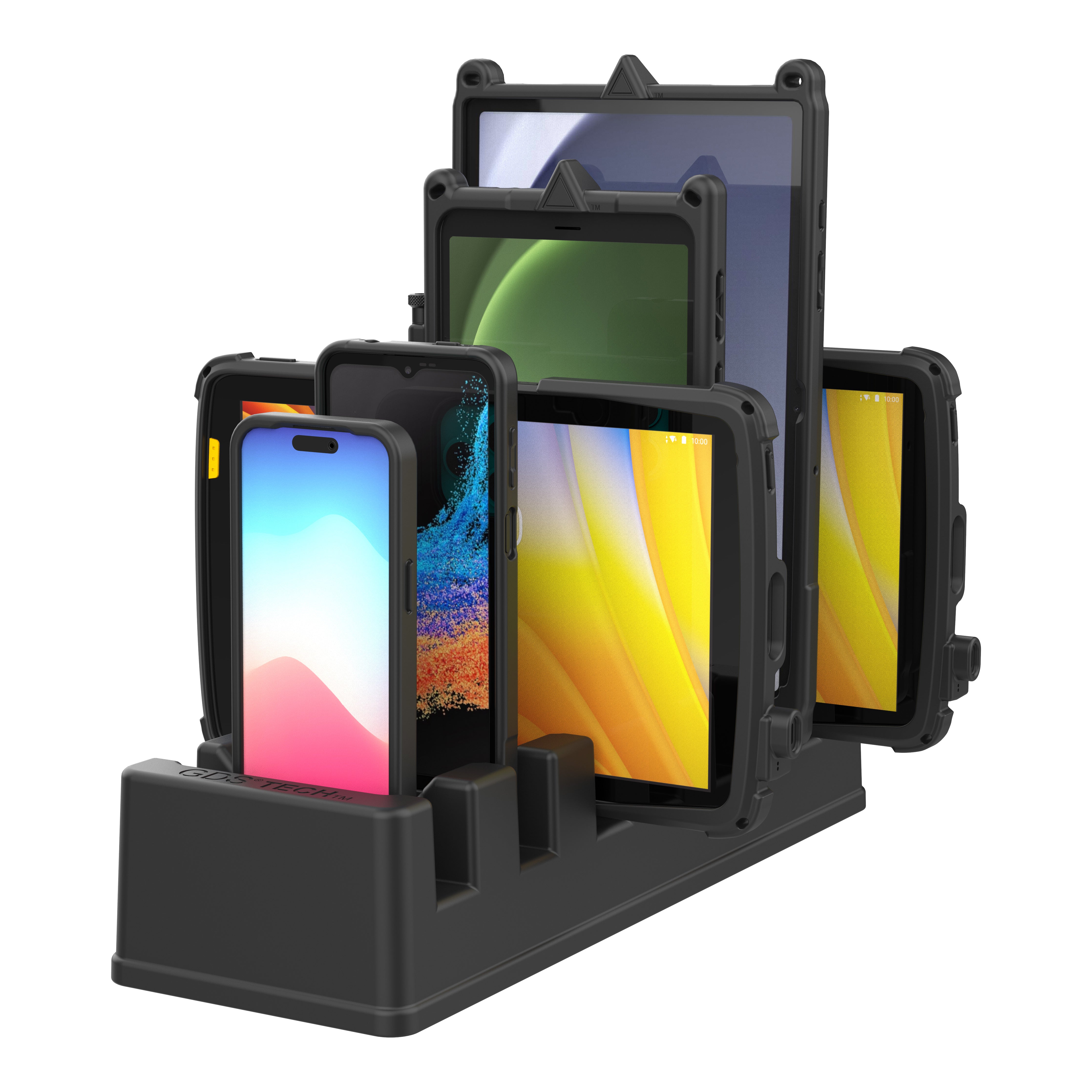 GDS® 6-poorts Power + Single RJ45 dock voor tablets met IntelliSkin®