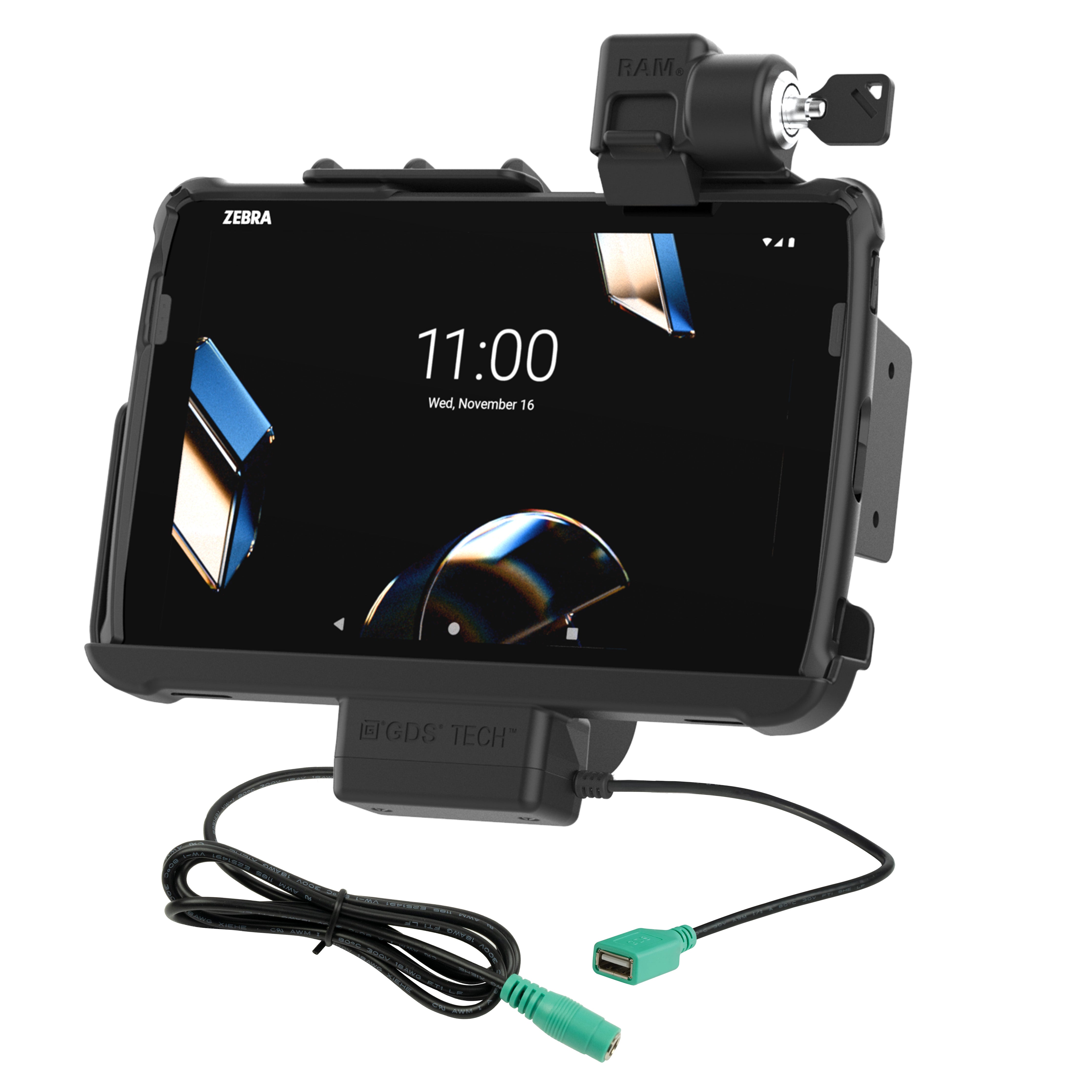 Vergrendelbaar RAM® Tough-Dock™ met voeding + data voor Zebra ET4x 10"