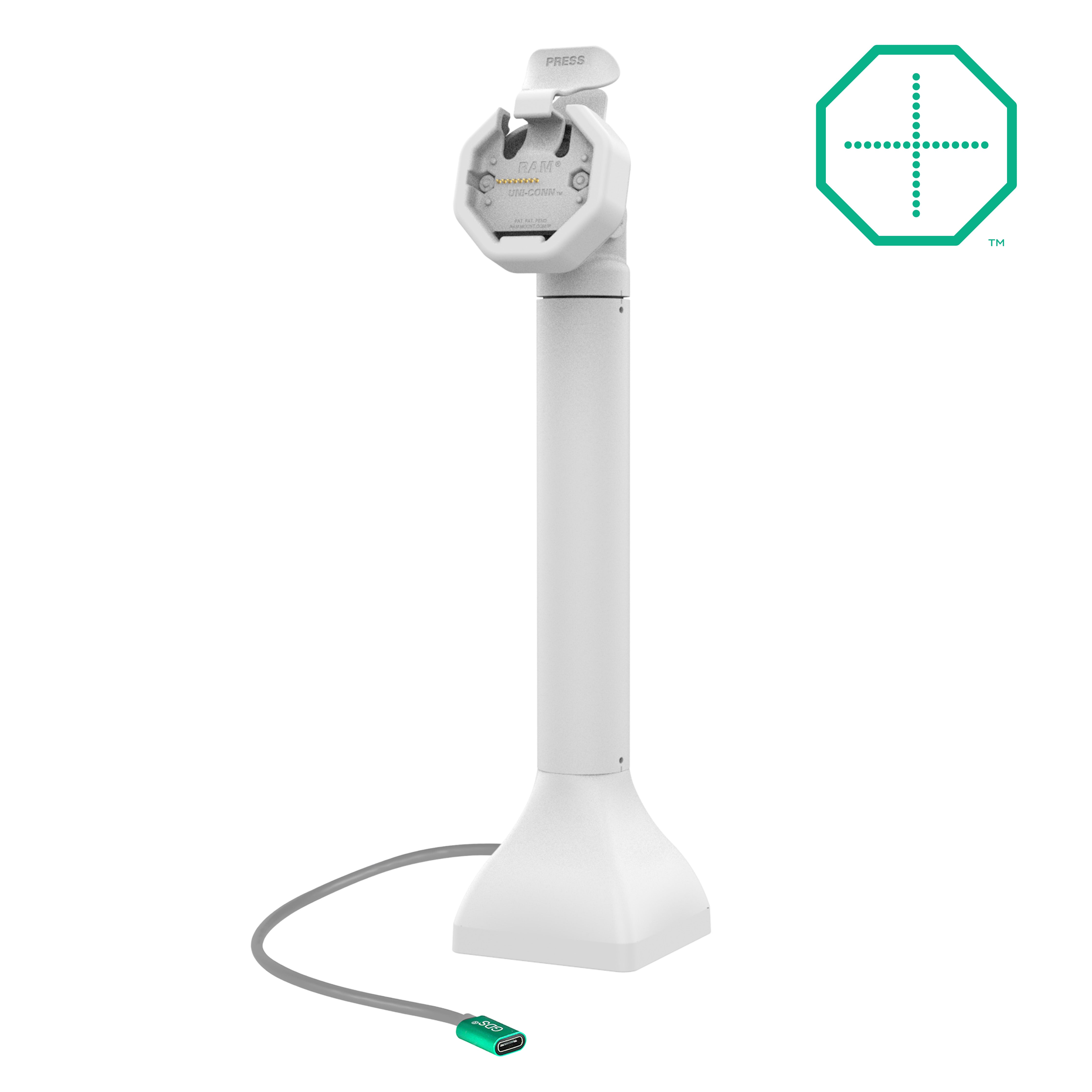 GDS® Uni-Conn™ Powered 14" voetstukdock met USB-C - Grijs
