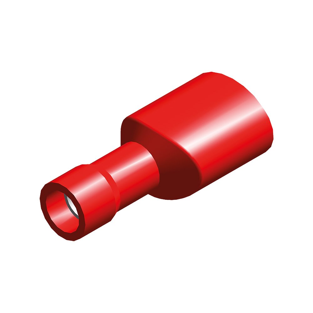 Cosse 6,3mm entièrement isolée rouge 1541