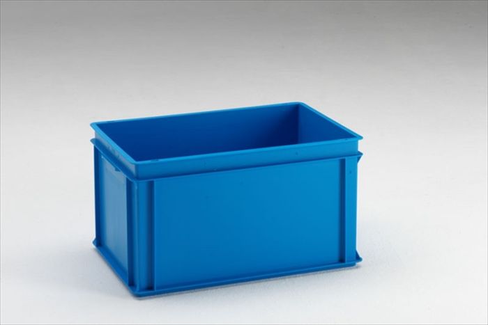 Euronorm stackable box, Normbox, 600x400x325 mm, 60 litre, blue virgin plastic