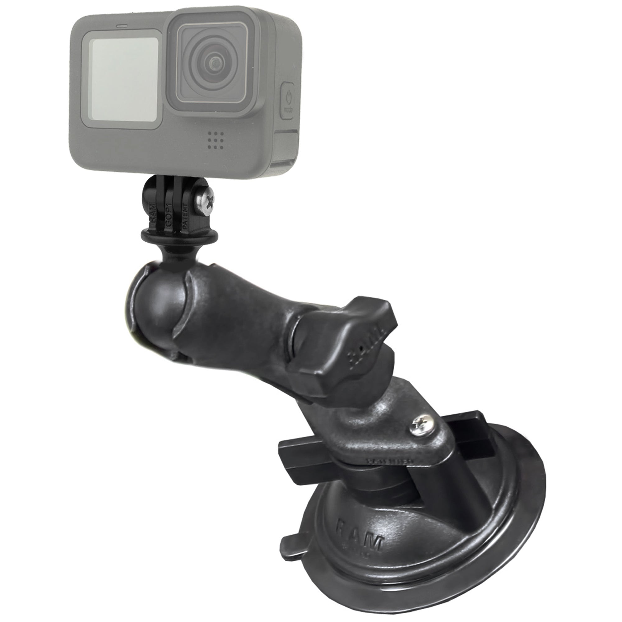 RAM® Twist-Lock™ composiet zuignaphouder met actiecamera-adapter