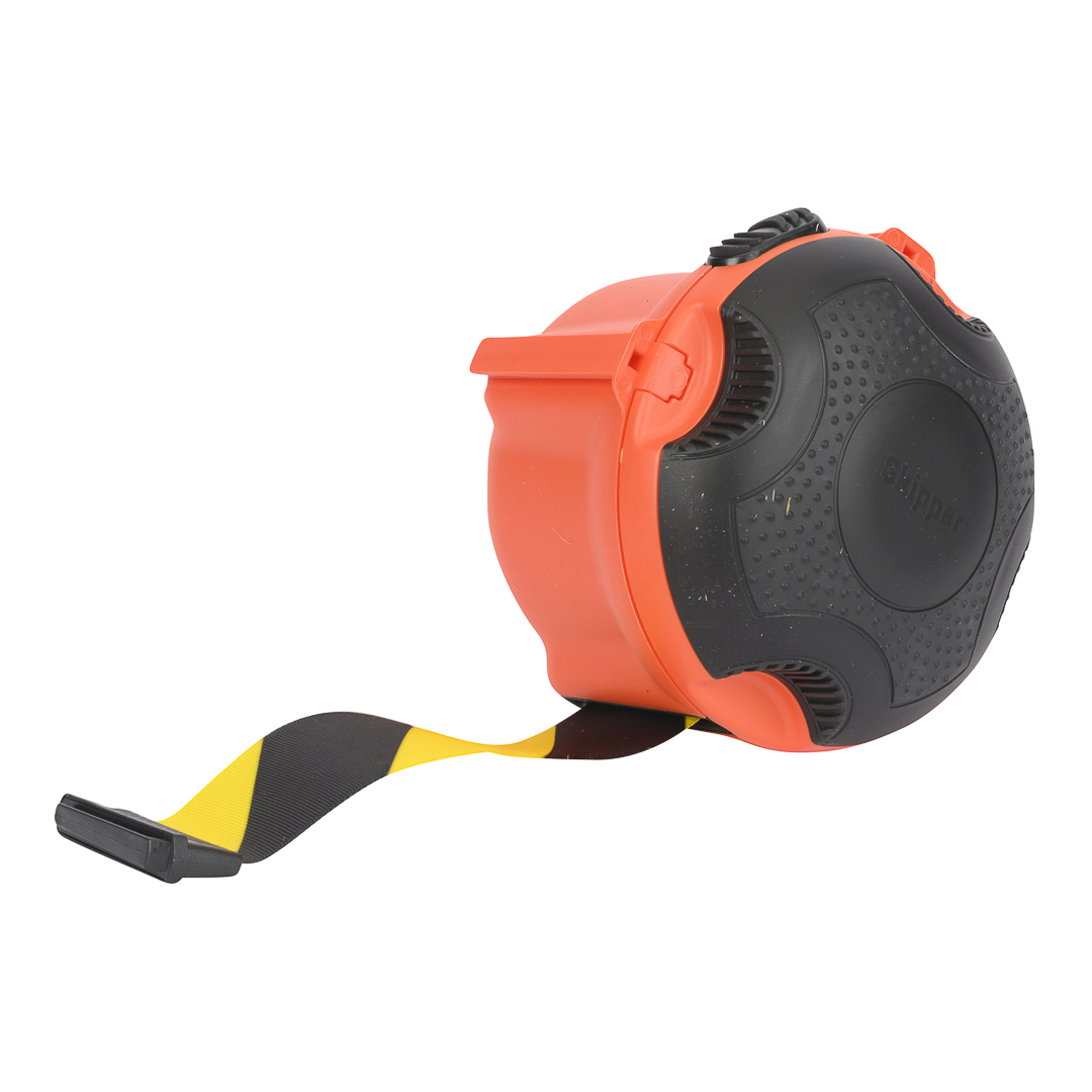 Skipper XS intrekbare barrière‑unit zwart/geel – SKIPPER‑XS01‑ZWART/GEEL