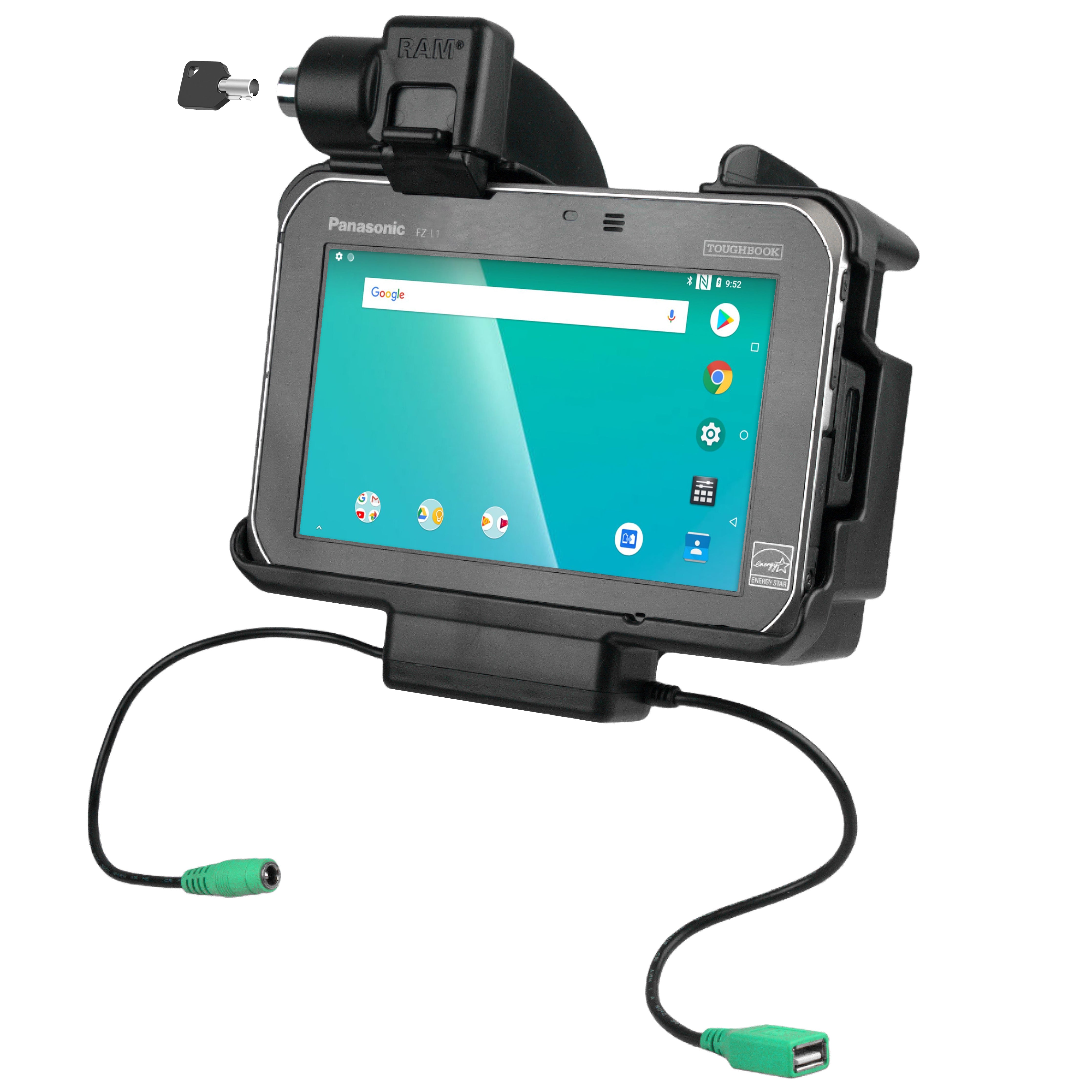 RAM® voedings- + datadock met sleutelslot voor Panasonic FZ-S1 & FZ-L1