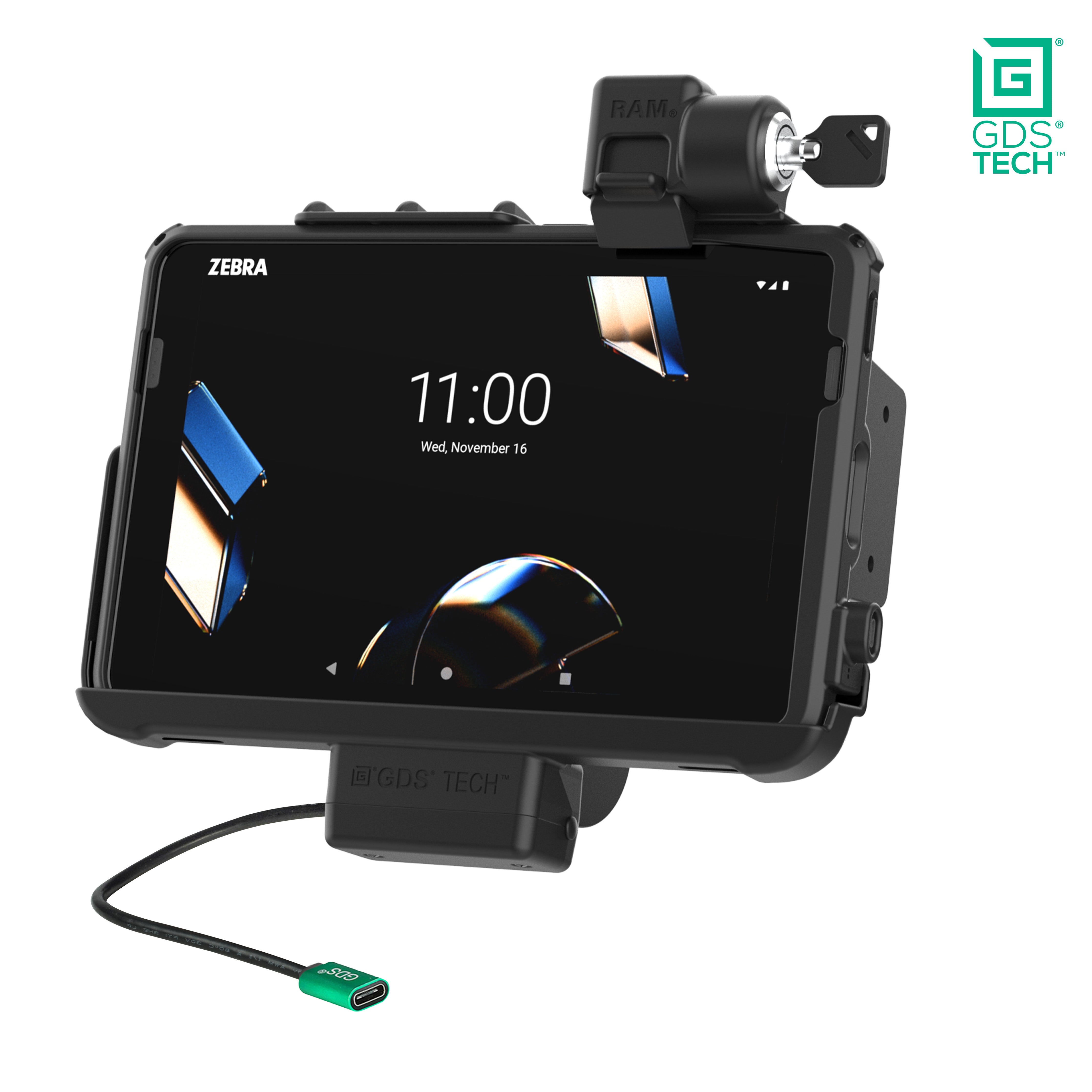 Vergrendelbare GDS® gevoed dock voor Zebra ET401 & ET4x 10" met IntelliSkin®