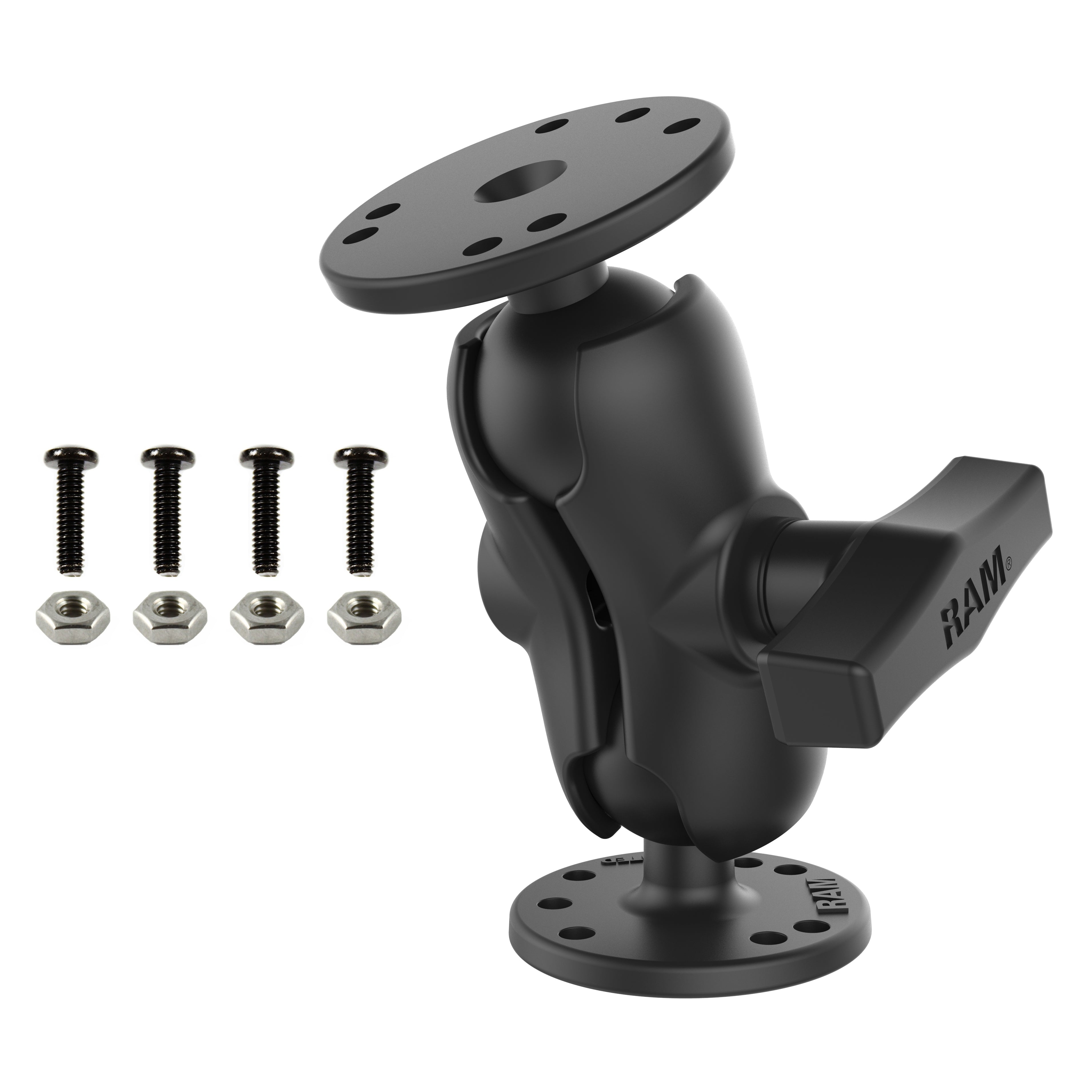 RAM® dubbele kogelhouder met montagehardware
