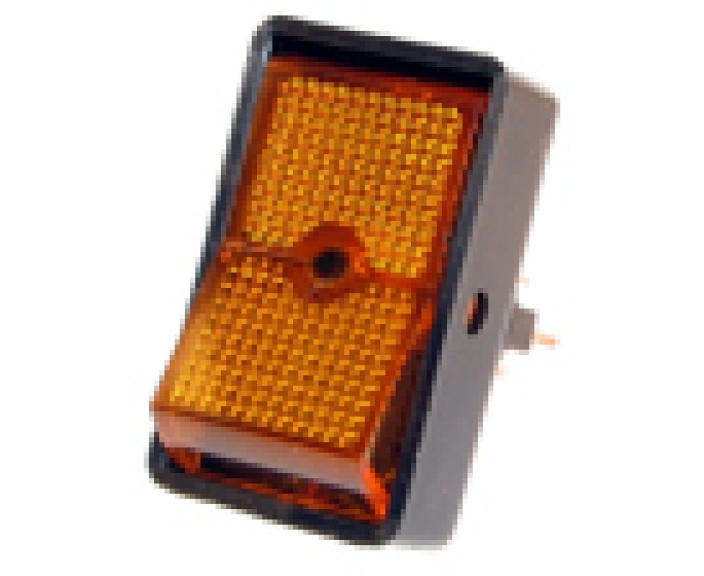 Schakelaar vierkant rond gat amber 16A 12V