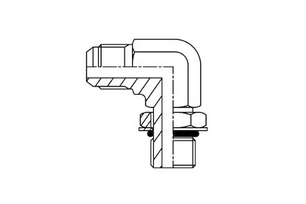 Fluiconnecto Kniestuk 90° JIC 9/16" - BSP 3/4" Fluiconnecto Kniestuk 90° JIC 9/16" - BSP 3/4"