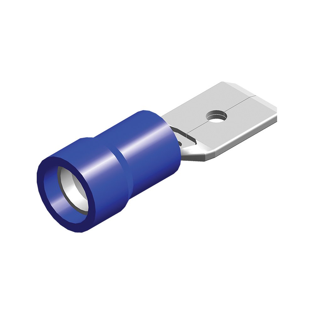 Cosse de câble 6,3mm mâle bleu 740