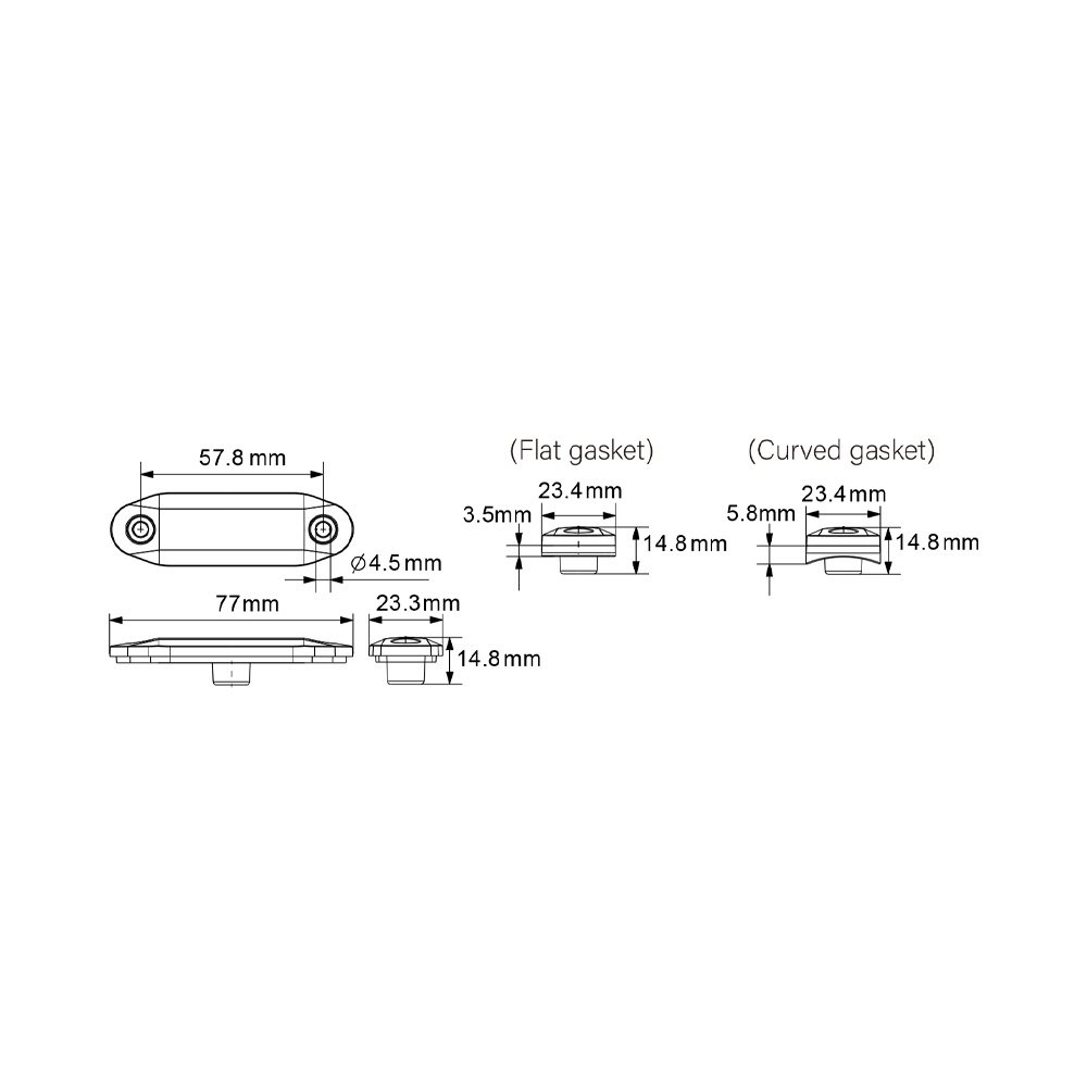 Markierungsleuchte hinten LED 12V Raute 50cm Flat Cable Topped Montagehalterung