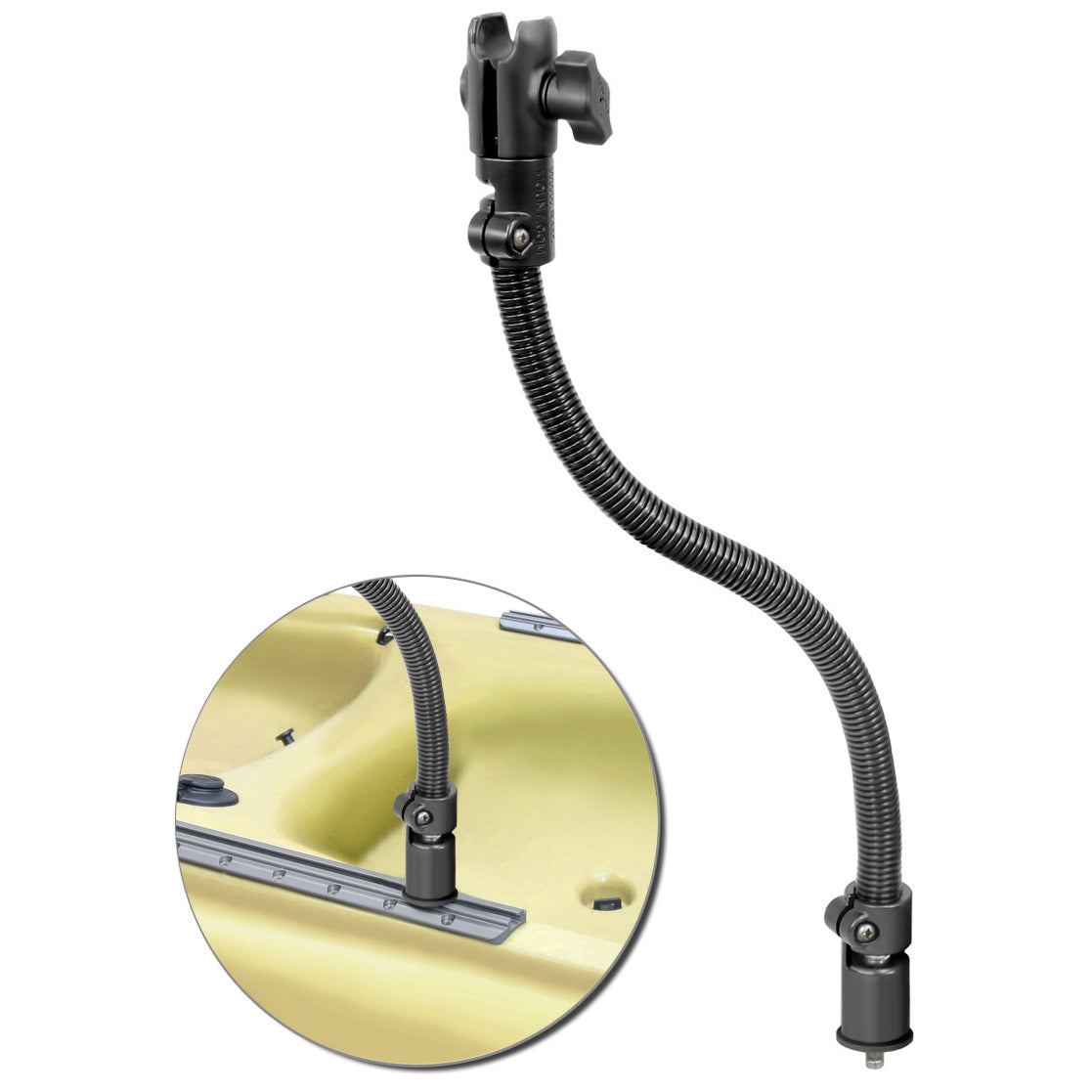 Bras à rotule simple RAM® Flex-Rod™ 18" avec base pour rail