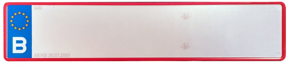 Nummerplaat B aluminium wit/robijn 52x11cm (50st.)