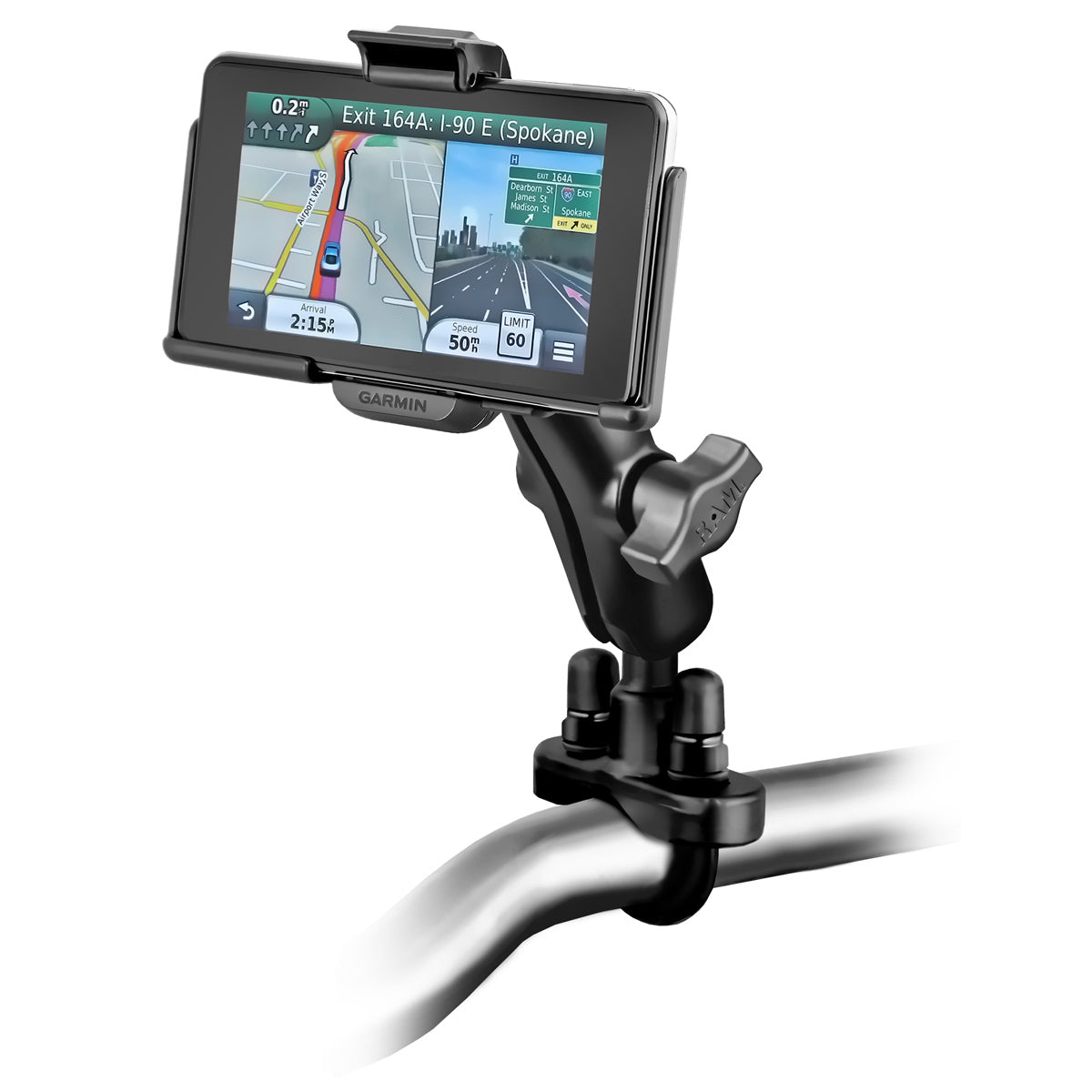 RAM® stuur-U-bout dubbele kogelhouder voor Garmin nuvi 3000-serie
