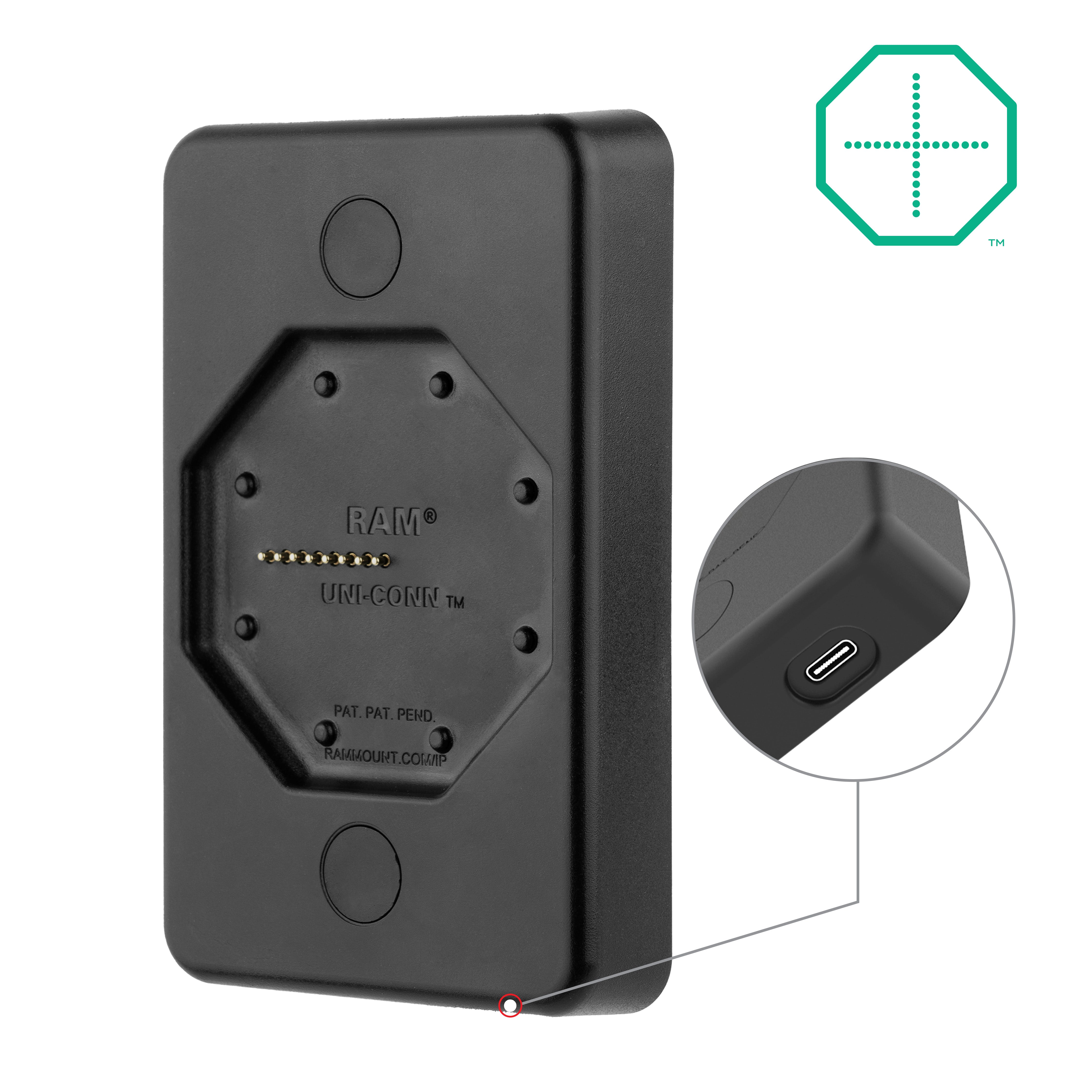 GDS® Uni-Conn™ gevoede wanddock met USB-C