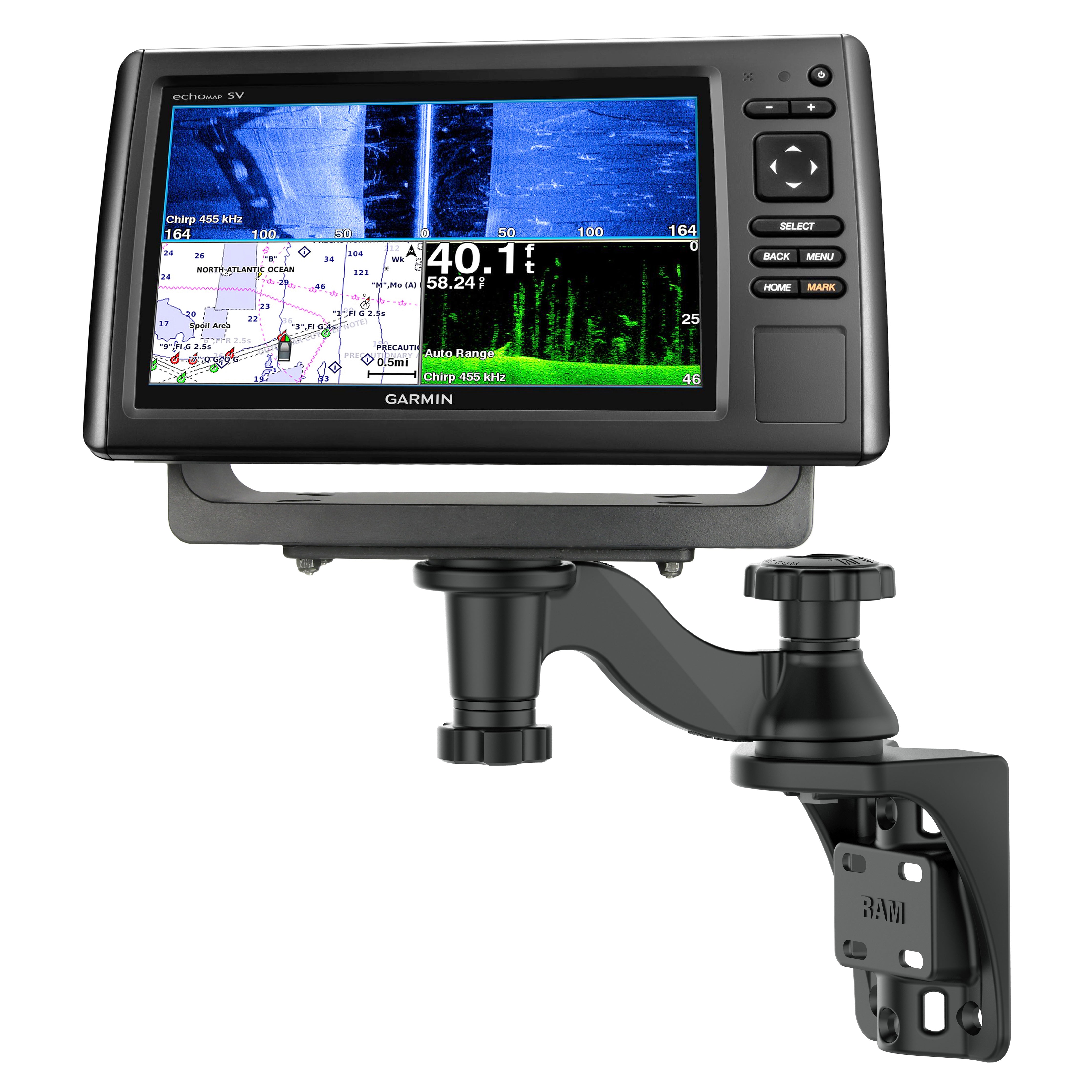 RAM® verticale 6" zwenkarmhouder voor fishfinders & plotters