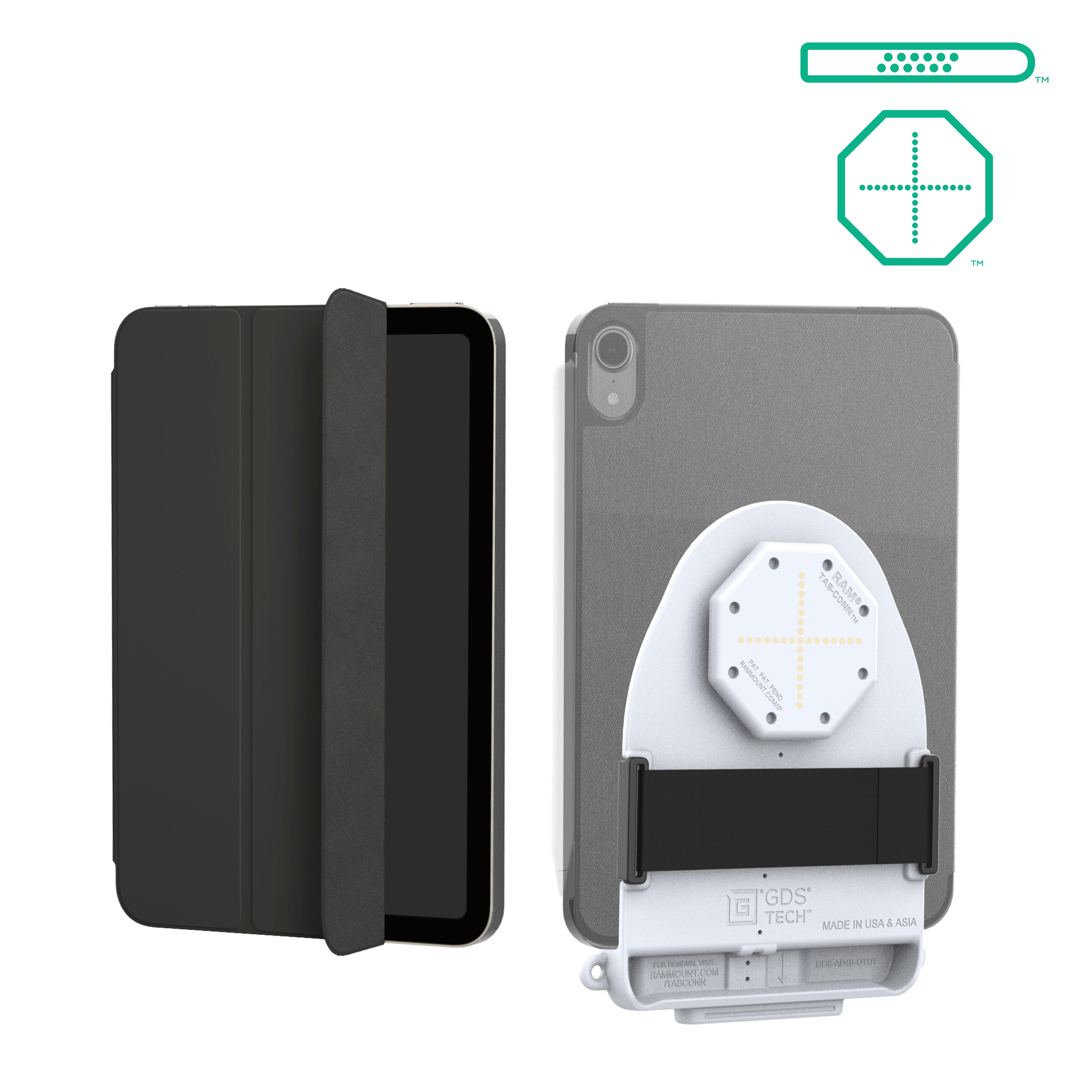 GDS® Tab-Conn™ voor Folio-hoezen (D Shape & Rear Pogo Pads) - Grijs