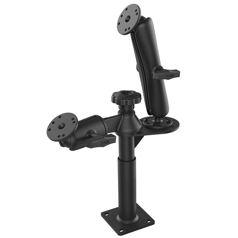 RAM® Tele-Pole™ met 4" en 5" palen en dubbele kogelhouder