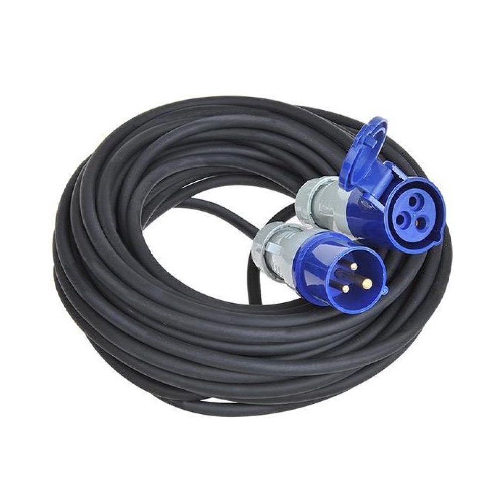Rallonge CEE. 200/250V 16A 20m Bleu