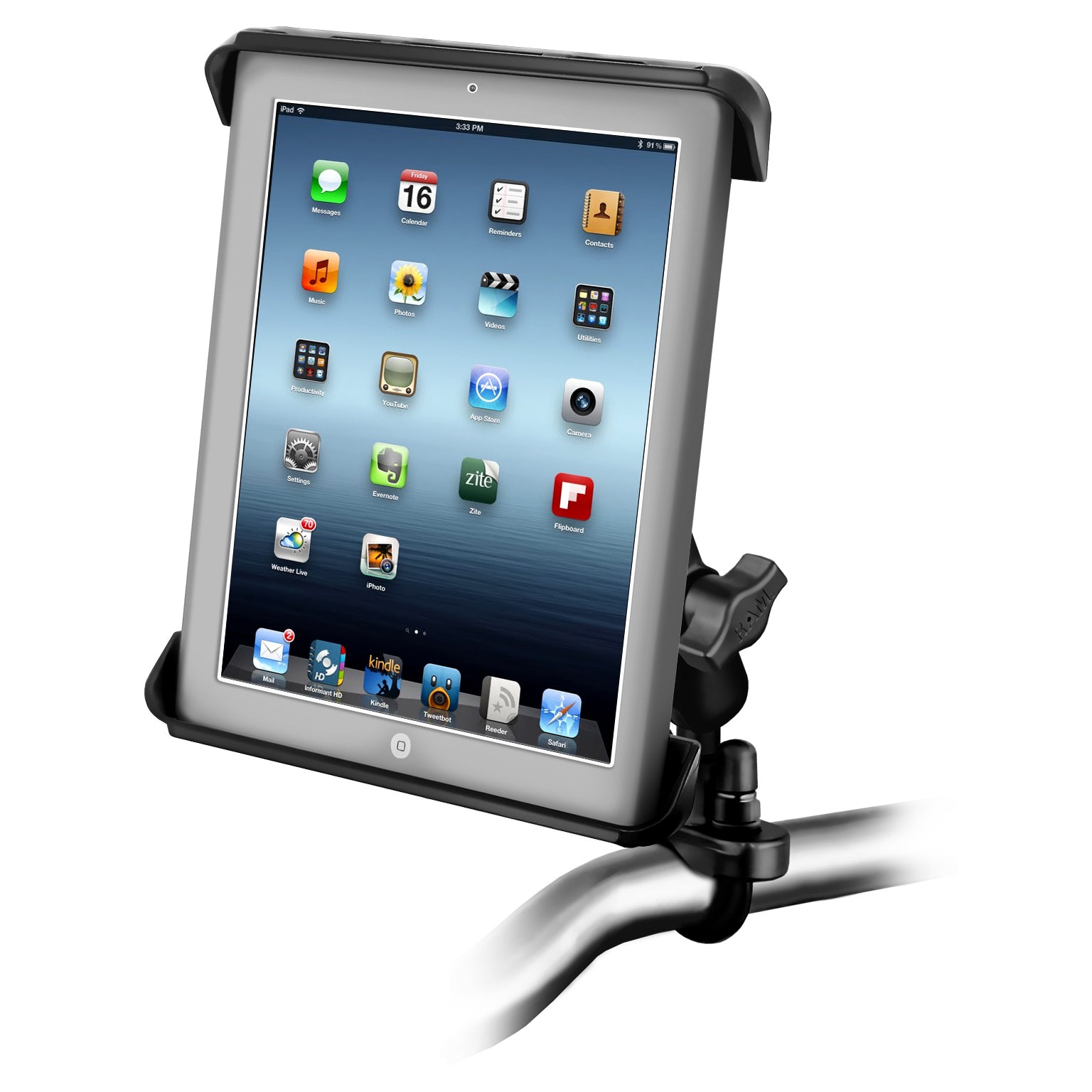 RAM® soporte Tab-Tite™ con abrazadera en U para manillar para tablets grandes
