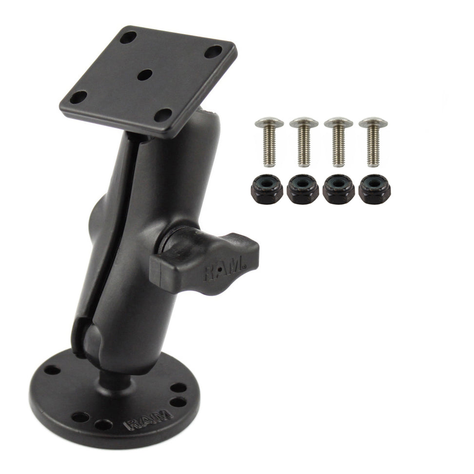 RAM® dubbele kogel-inschroefhouder met rechthoekige AMPS-plaat & bevestigingsmateriaal