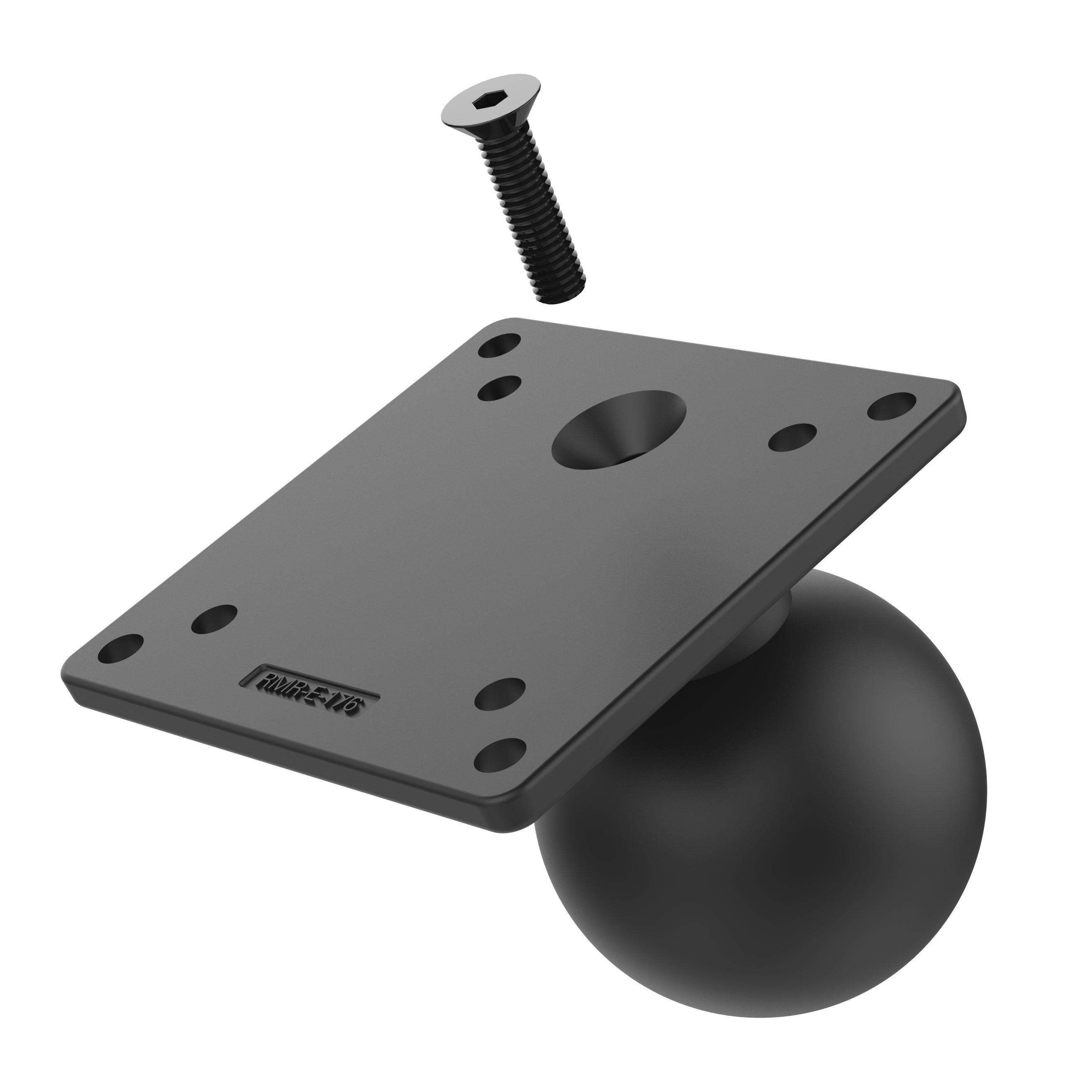 RAM® steel-reinforced 100x100mm VESA plate with ball - E-size