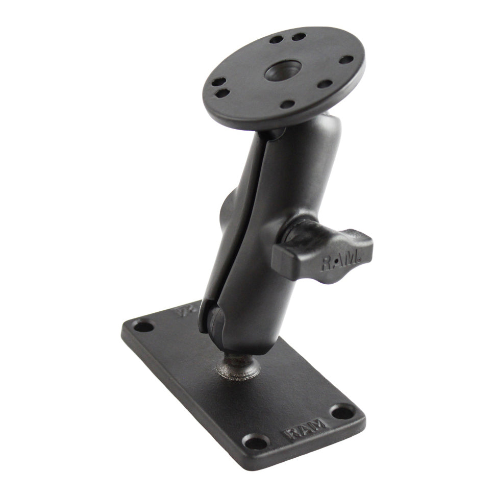 RAM® support à double rotule avec plaque ronde et plaque 2" x 4" - medium