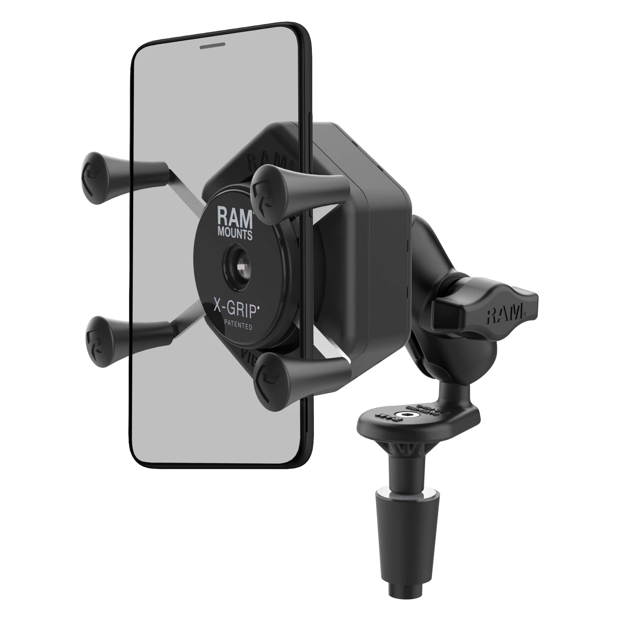 RAM® X-Grip® telefoonhouder met Vibe-Safe™ en vorkstuurbasis - kort