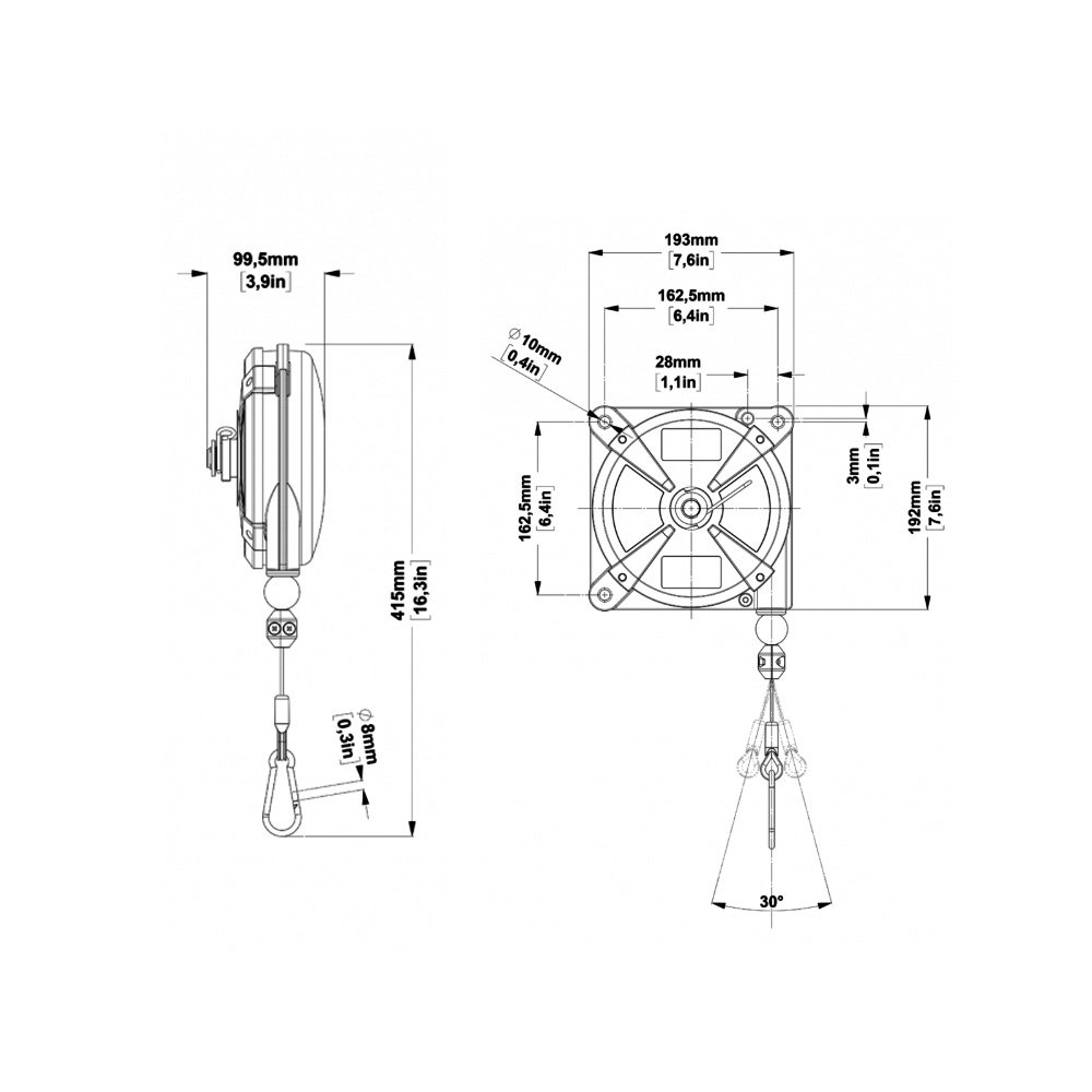 Balancer 4-6 kg inox kabel