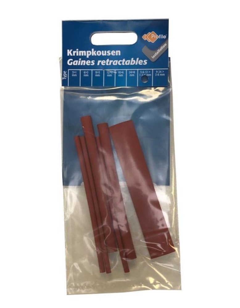 Assortiment de gaines thermorétractables 3-6-12mm rouge