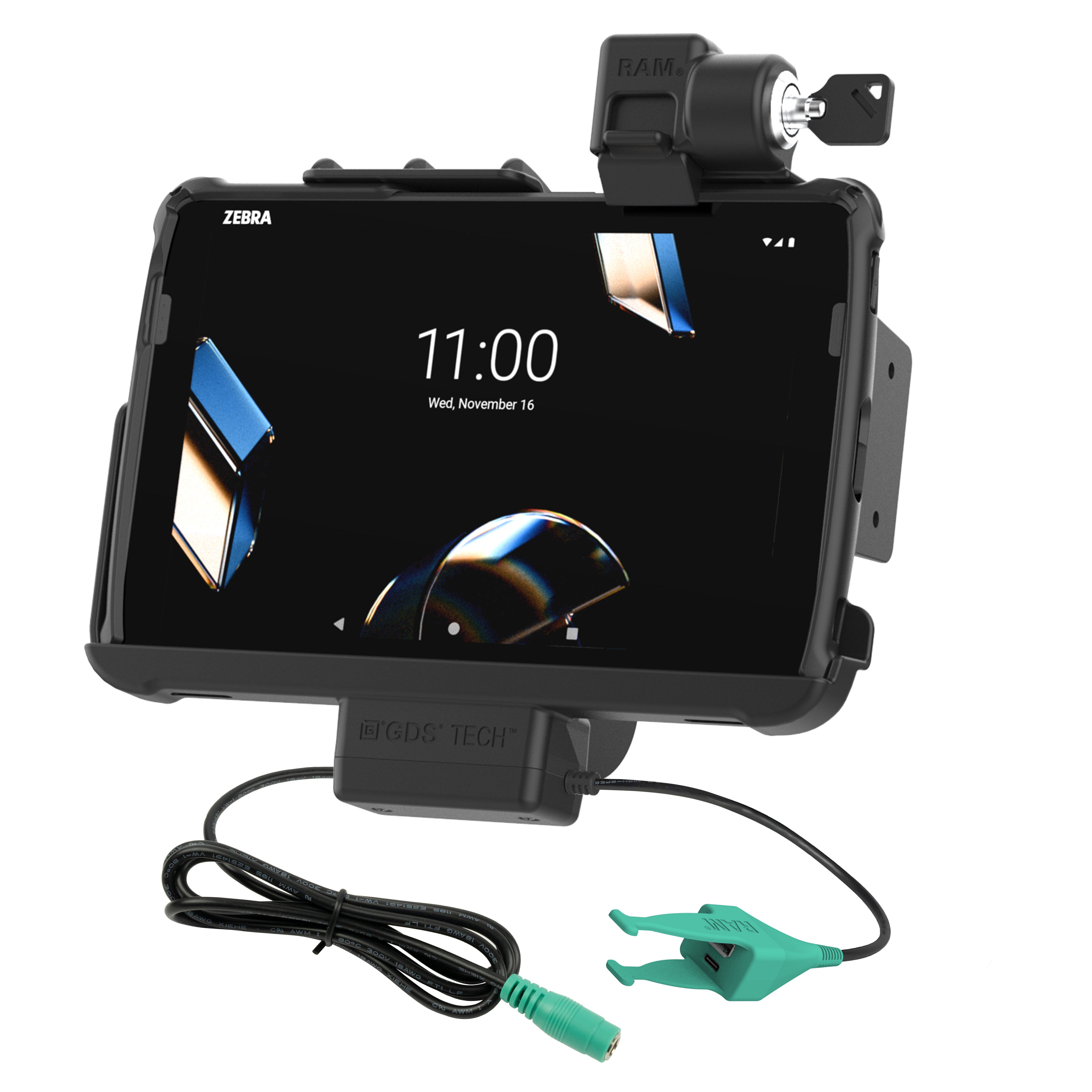 Vergrendelbare RAM® Tough-Dock™ + USB-C & USB-A voor Zebra ET401 & ET4x 10"