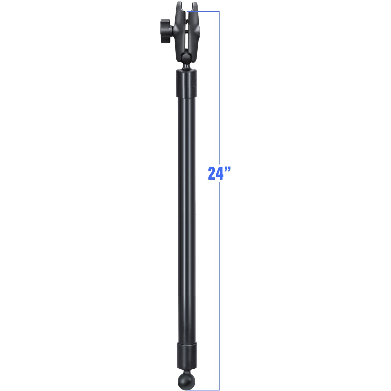 RAM® 24" PVC-buisverlengstuk met kogeluiteinden & dubbele komarm