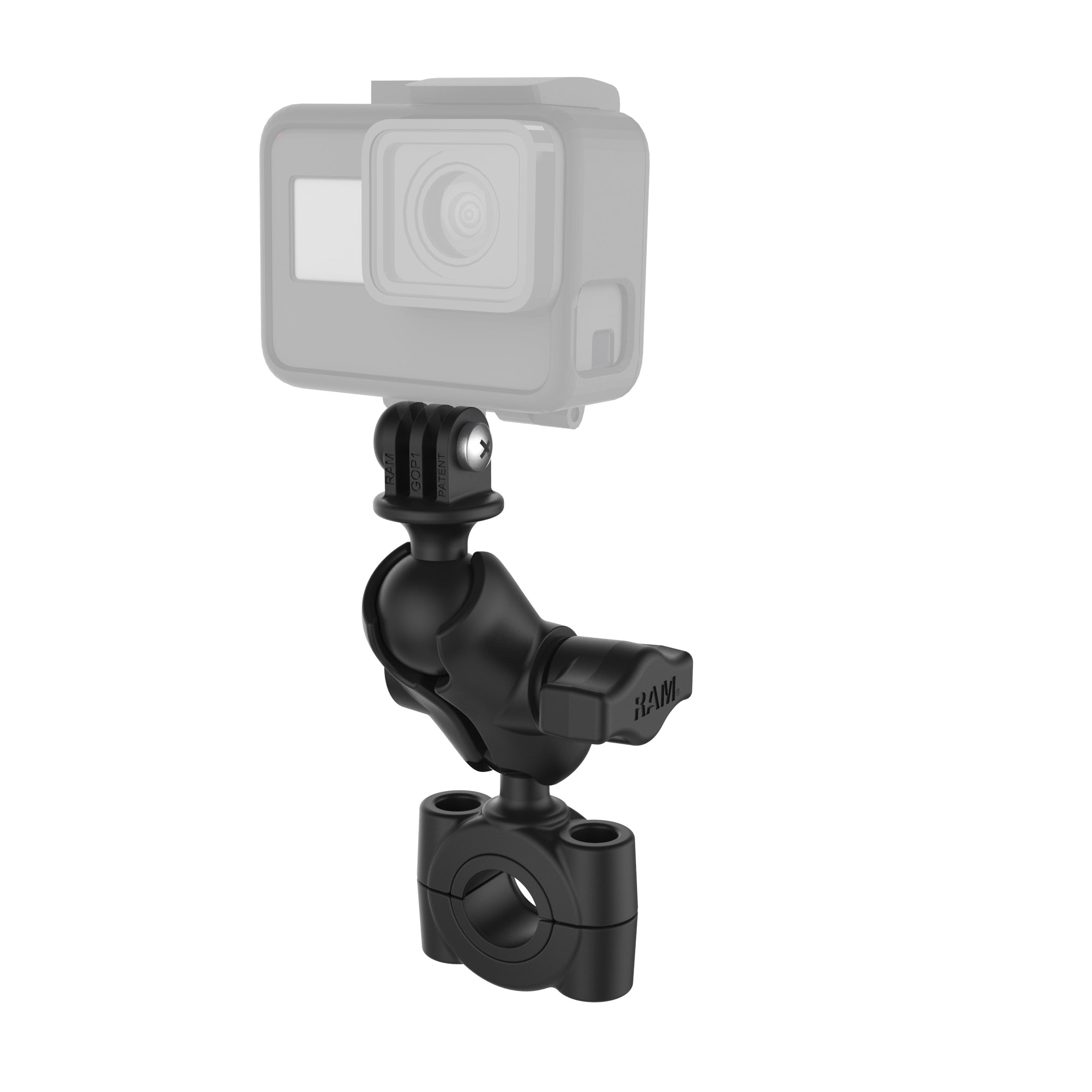 RAM® Torque™ medium railbasis met universele actiecamera-adapter