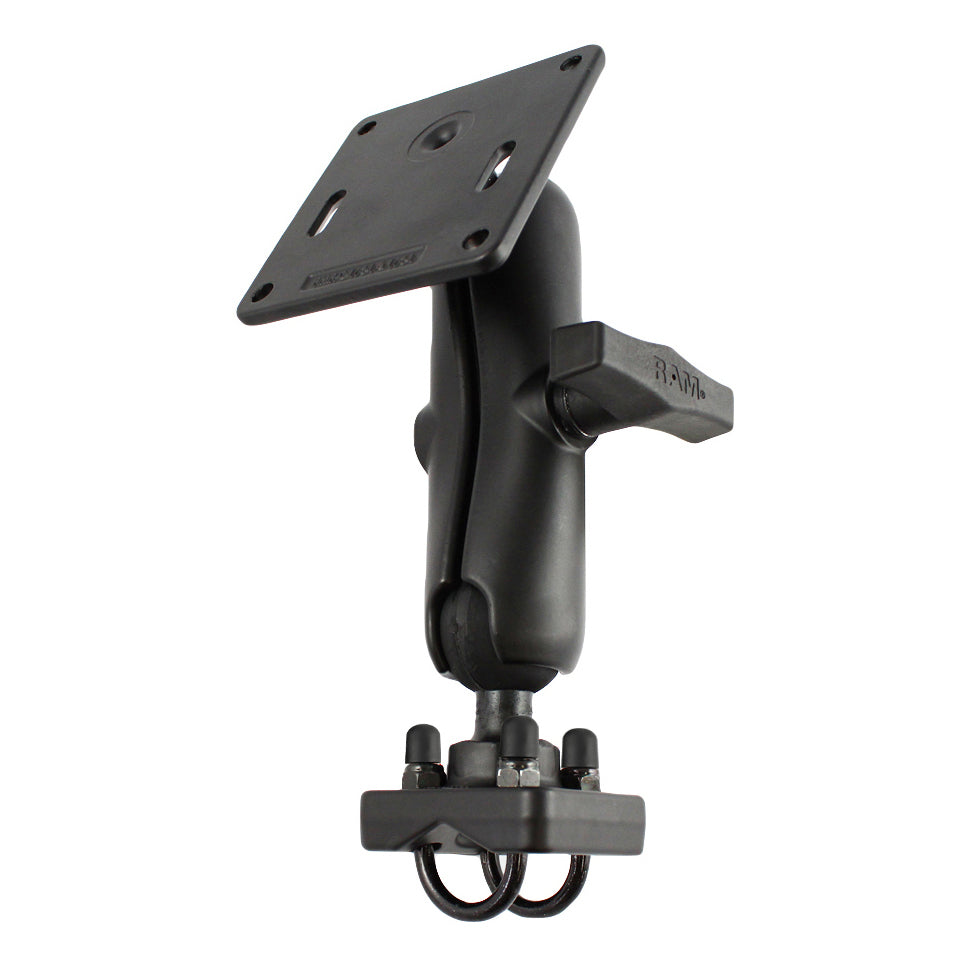 RAM® dubbele U-bouthouder met 75x75mm VESA-plaat voor .75" - 1" rails
