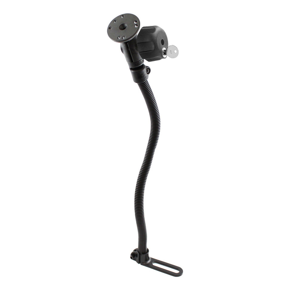 Support véhicule verrouillable RAM® Pod™ I avec tige de 18" et plaque ronde