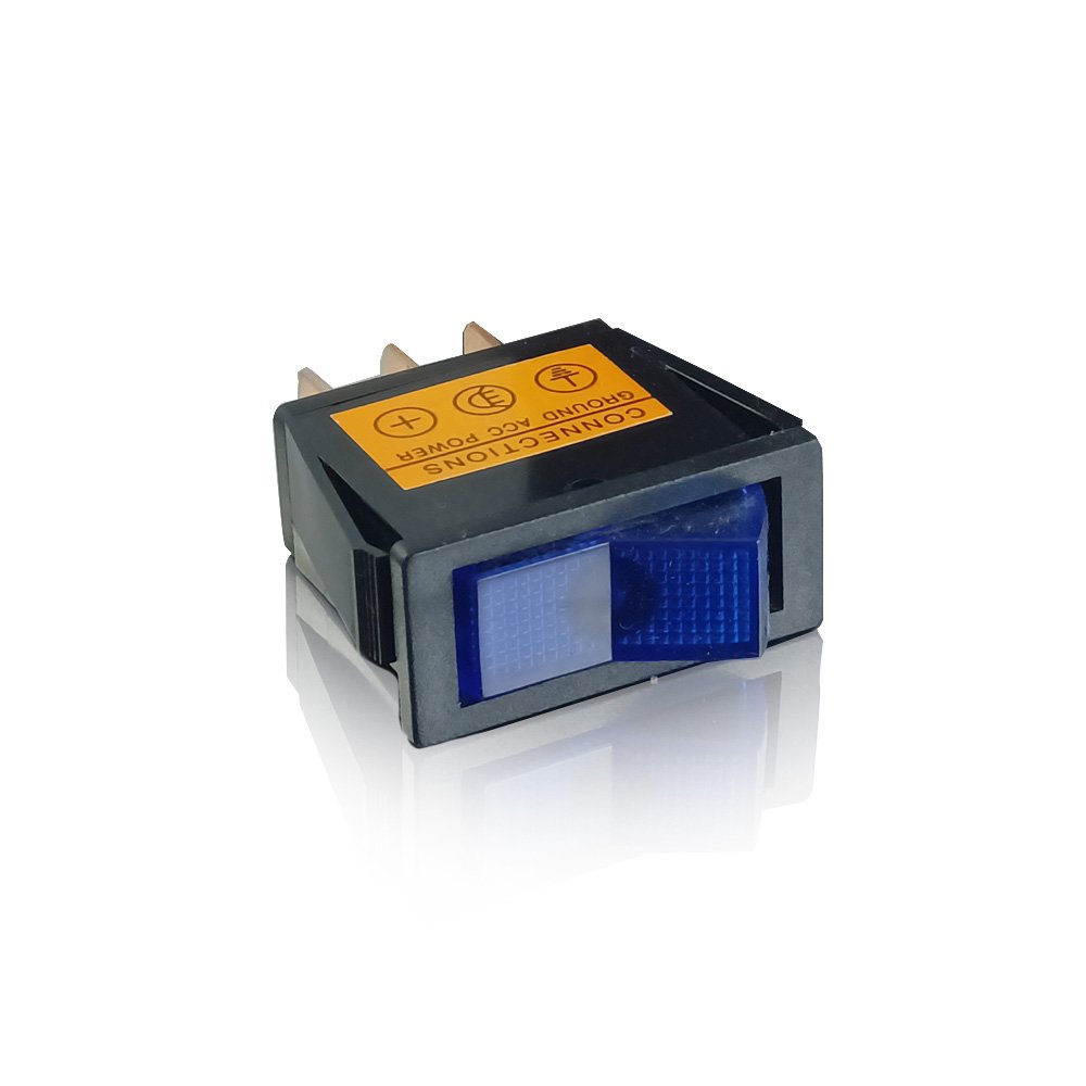 Tuimelschakelaar on off 12V 20A Blauw +Lampje