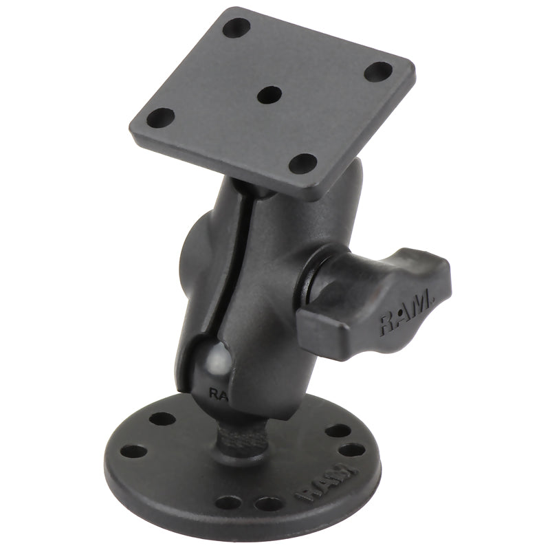 RAM® dubbele kogel-inschroefhouder met rechthoekige AMPS-plaat – kort