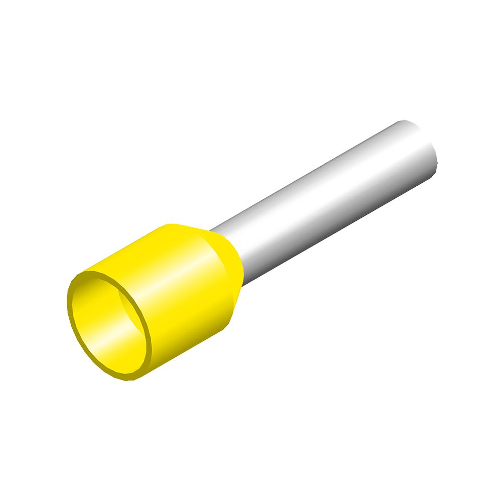 Terminalrør 6mm² isoleret gul