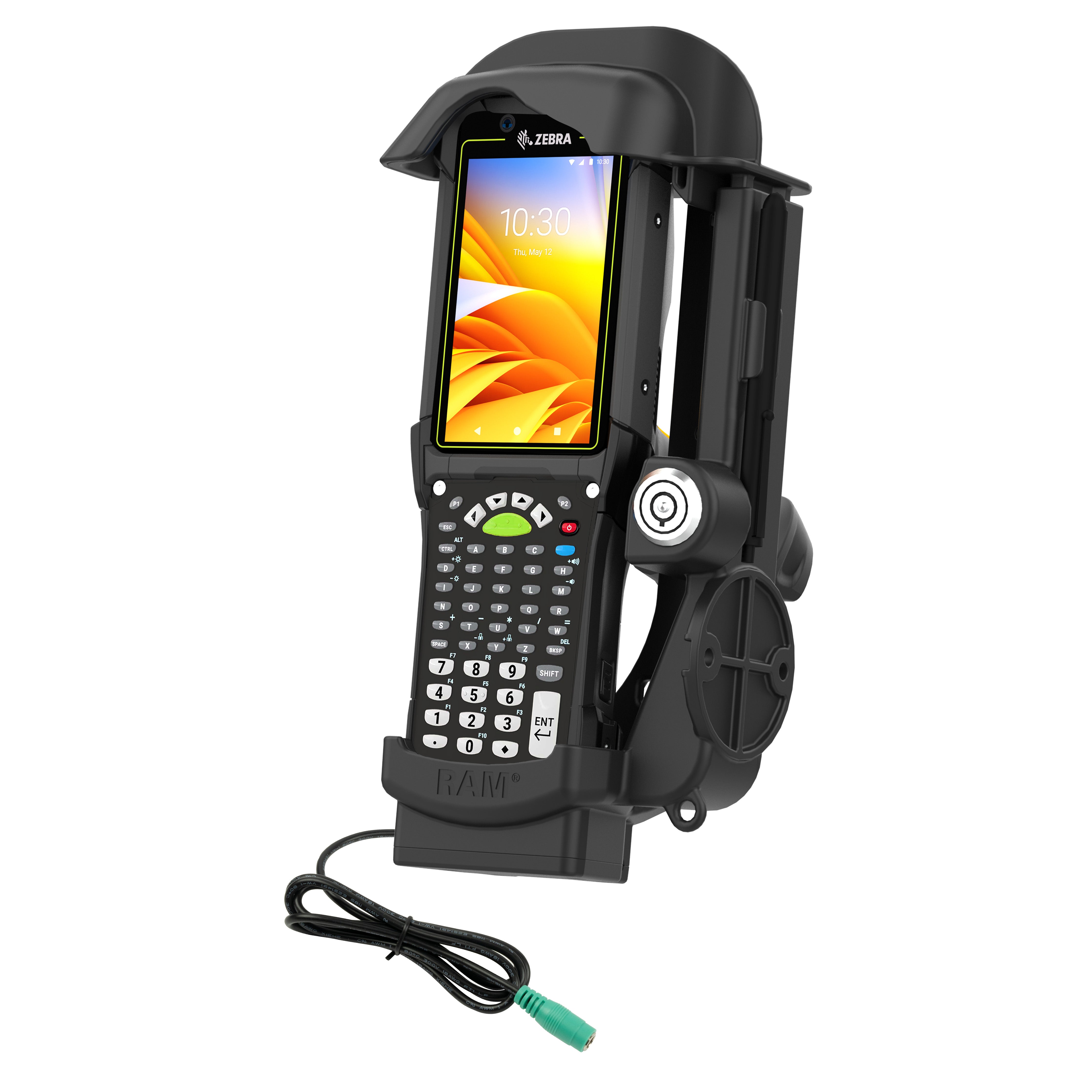 RAM® vergrendelbare gevoede dock voor Zebra MC9400 en MC9300