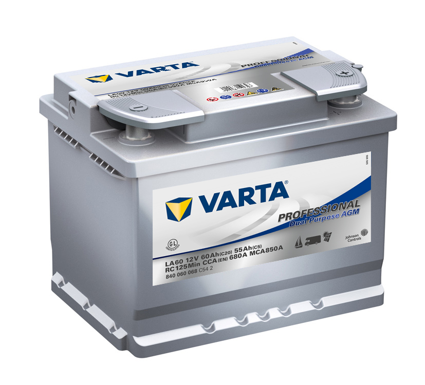 VARTA batteri Dual Purpose AGM LA60 - 12 V / 60 AH - 840.060.068 