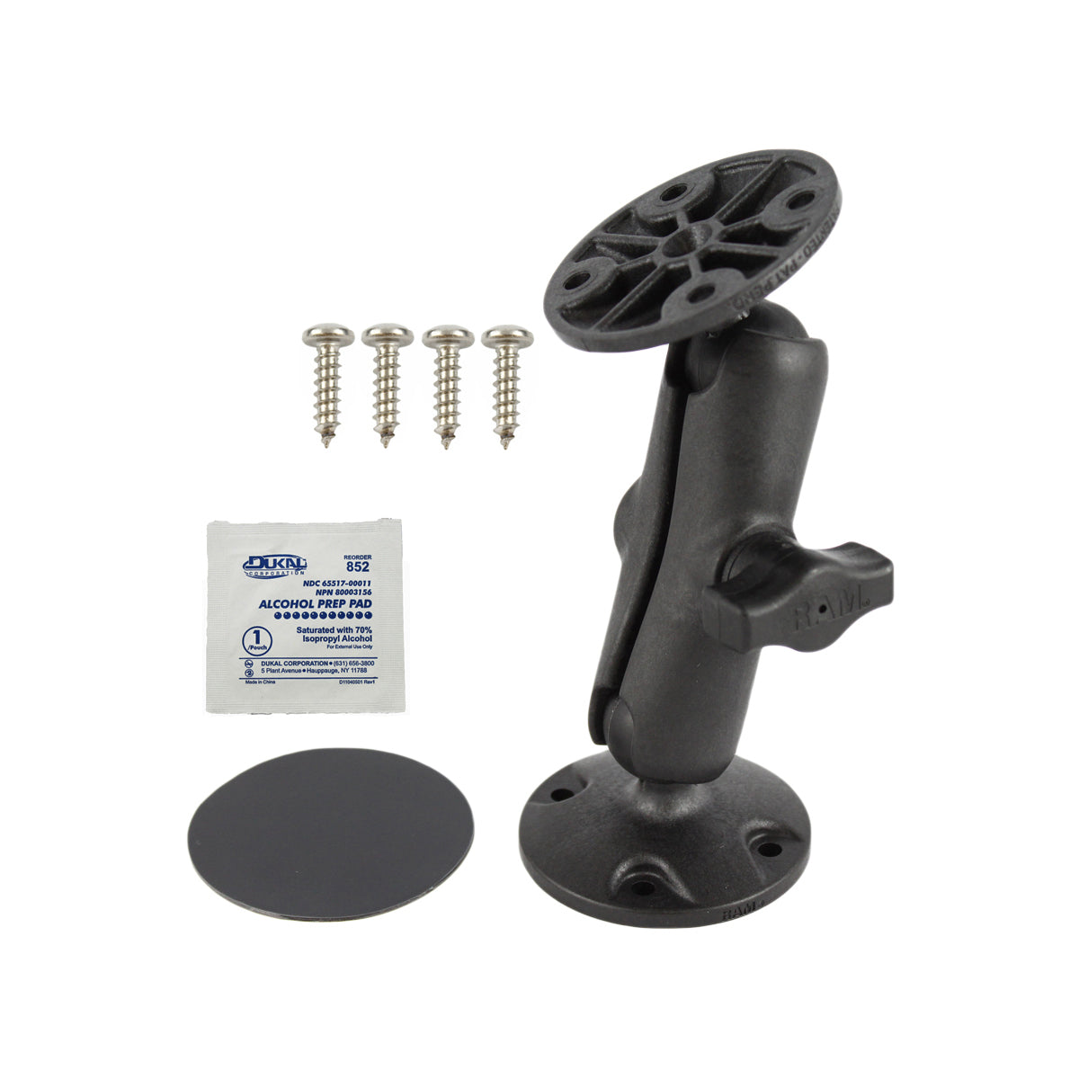 RAM® universele composiet dubbele kogelhouder met zelfklevende schijf