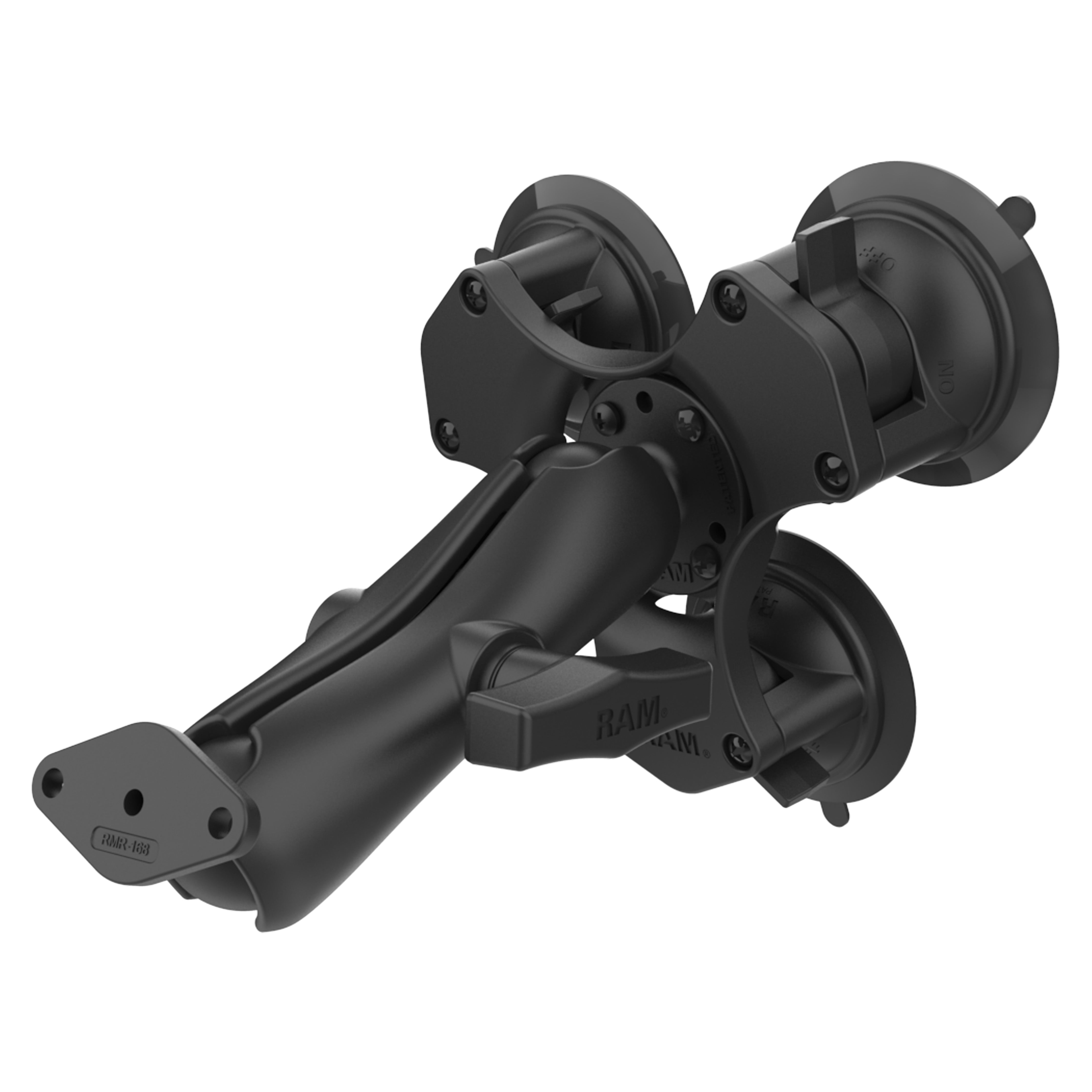RAM® Twist-Lock™ triple suction cup mount with diamond plate