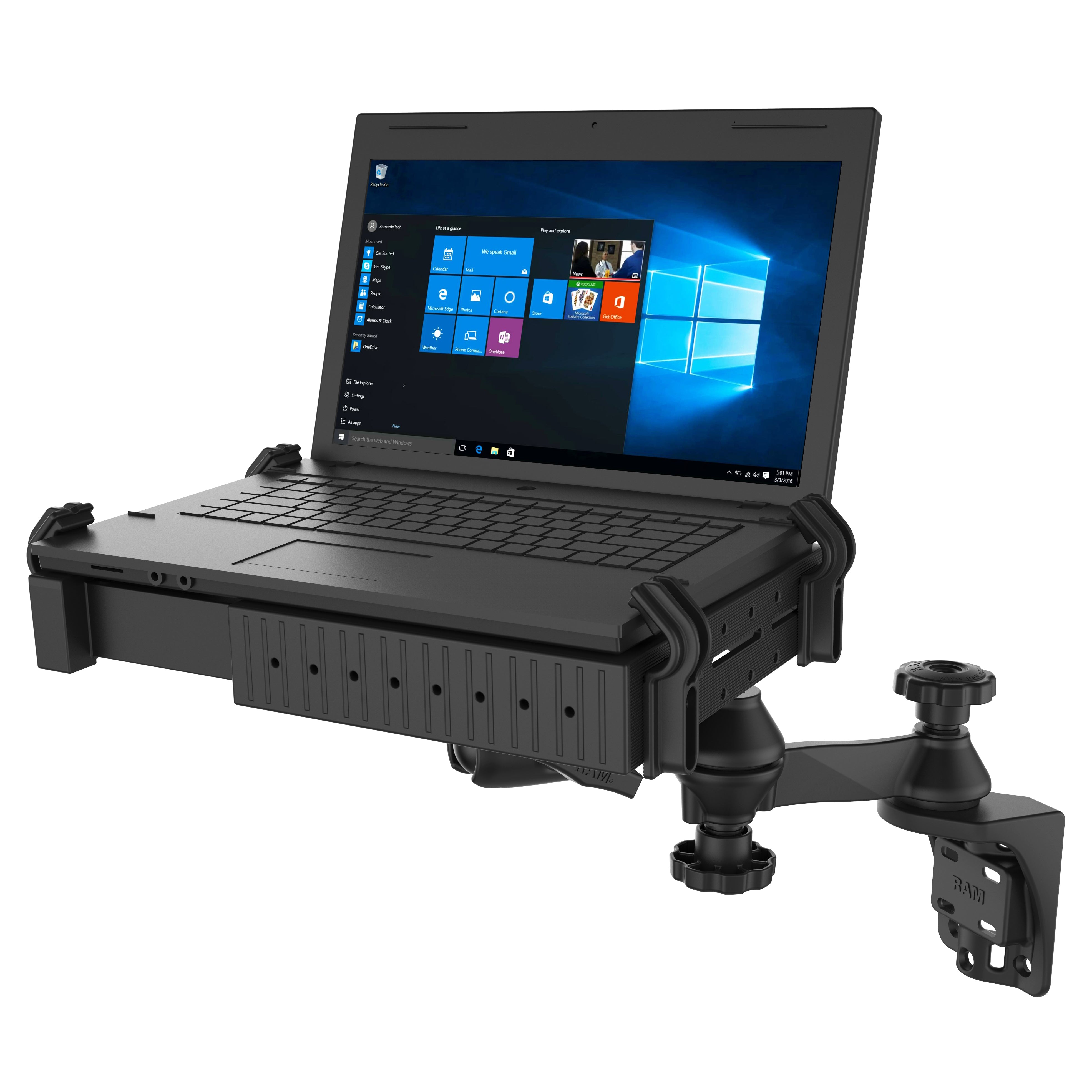 RAM® Tough-Tray™ laptophouder met verticale zwenkarmhouder