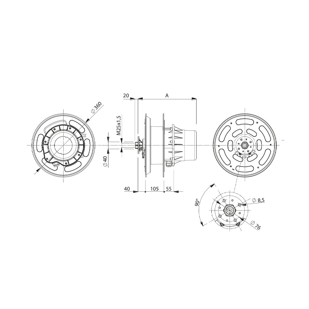 Start-/ladekabeltromle 100A 2x15mm² 10+2m