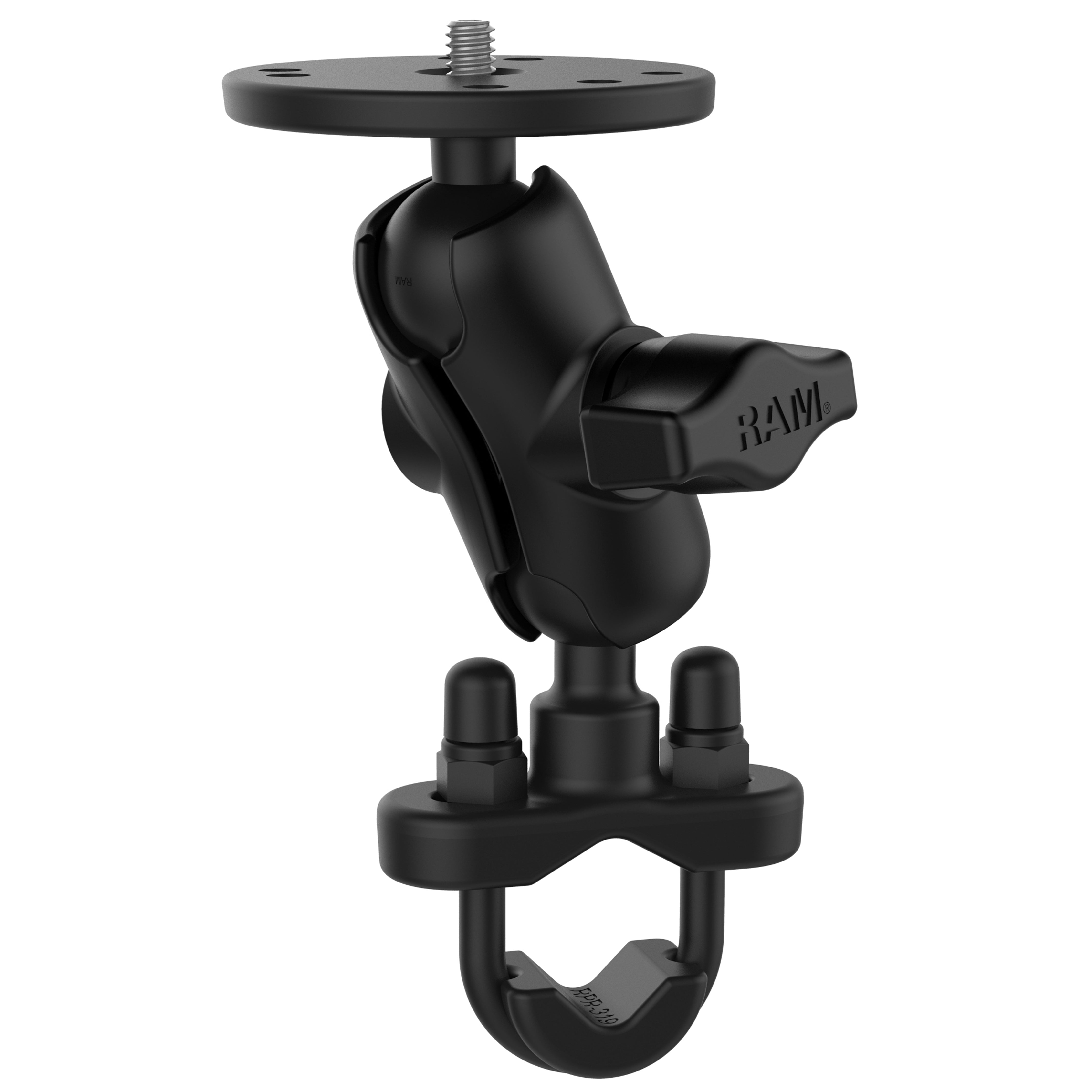 RAM® stuur-U-bout dubbele kogelhouder met 1/4"-20 draadpen – kort
