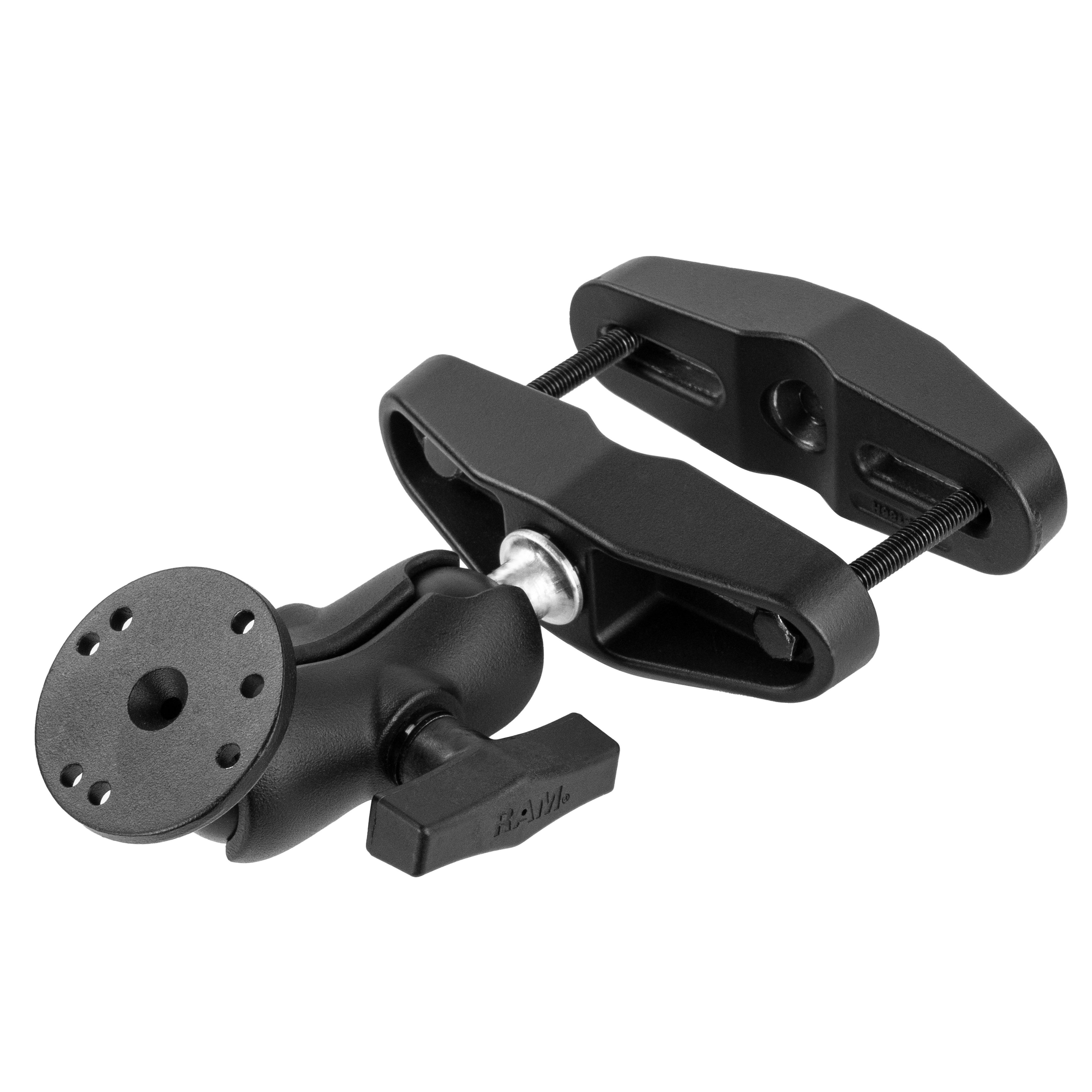 RAM® universele paalklemhouder met ronde plaat - C-formaat korte arm