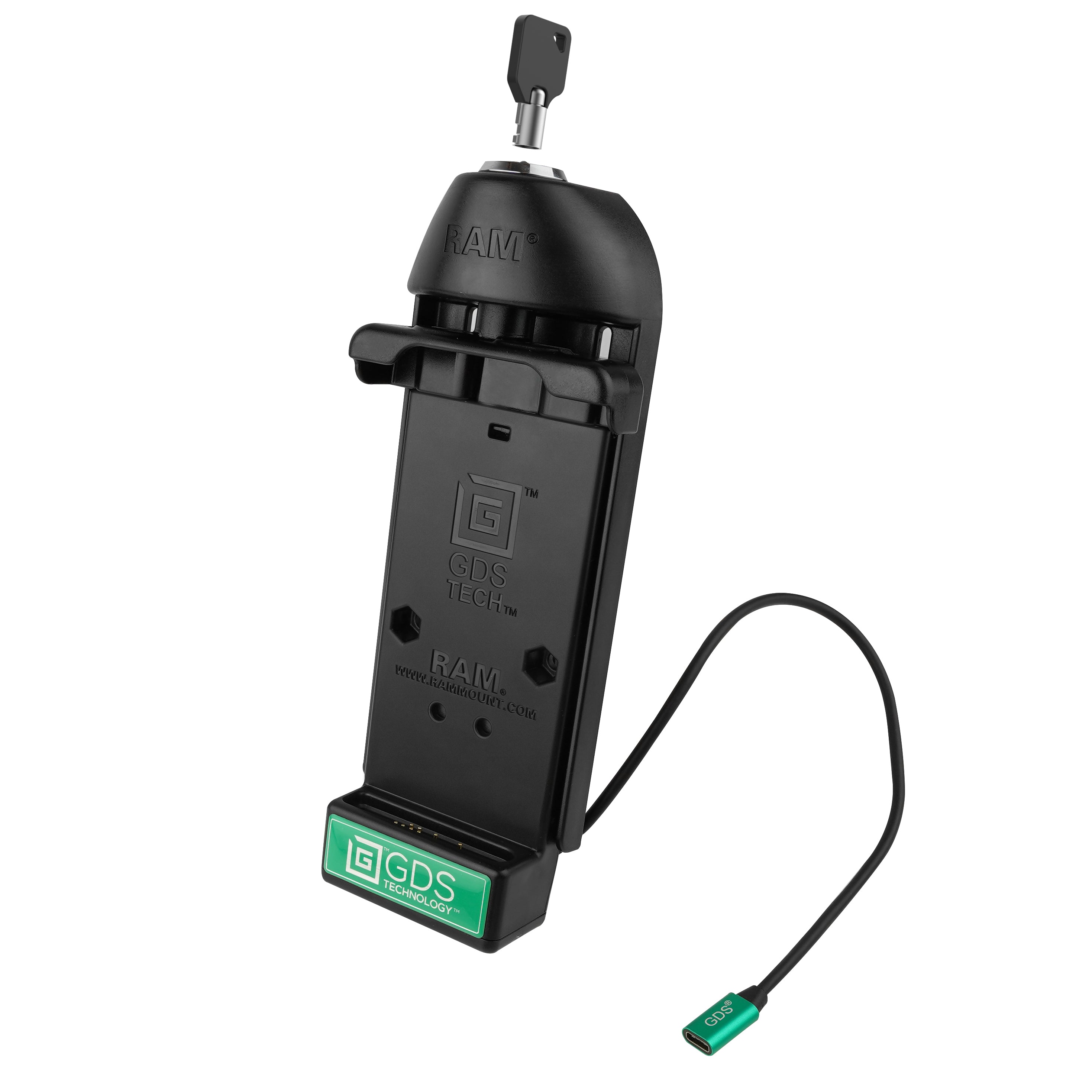 GDS® vergrendelbare telefoon-voertuigdock met USB Type-C 2.0 voor IntelliSkin®