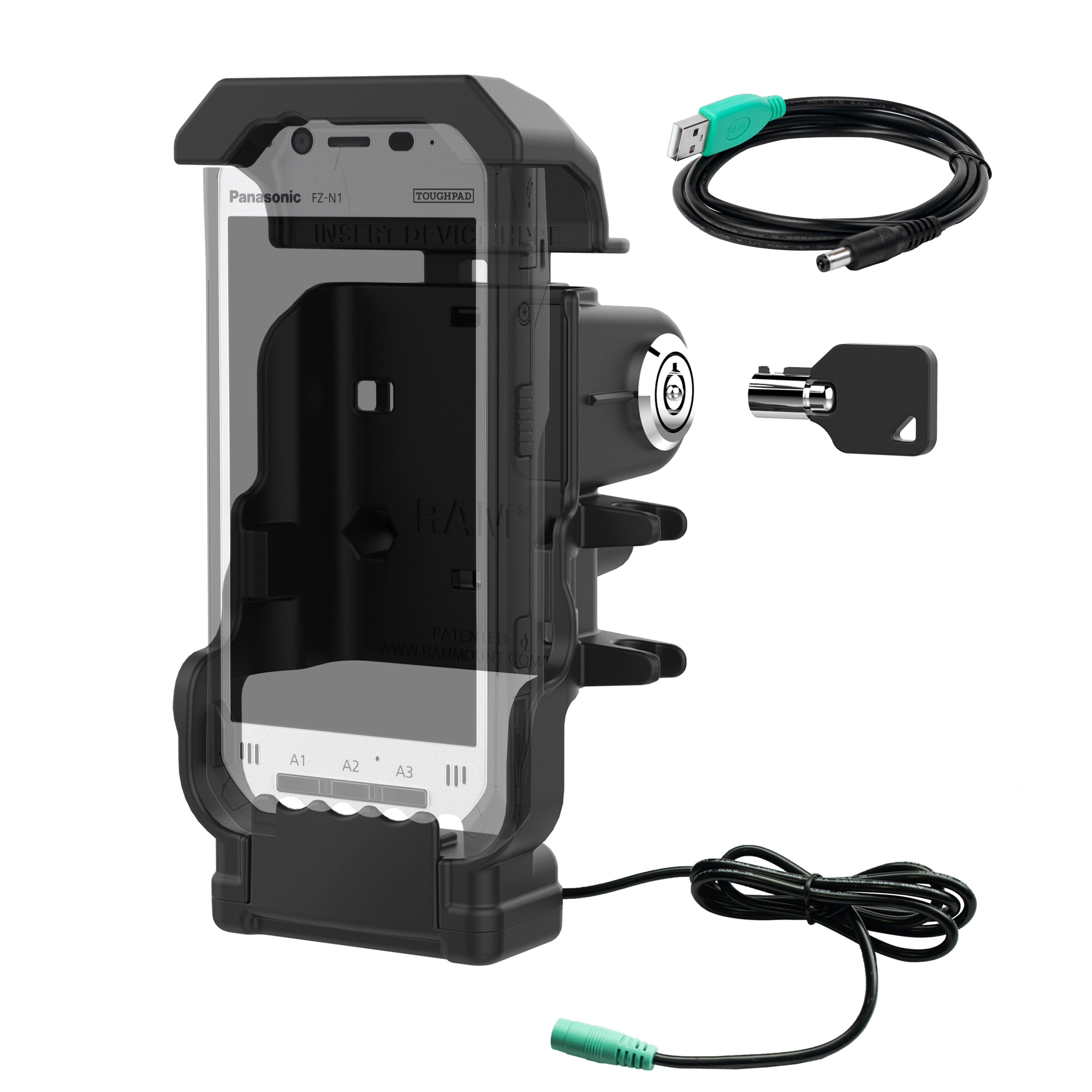 RAM®-powered holder med nøglelås til Panasonic Toughbook FZ-N1 & FZ-F1