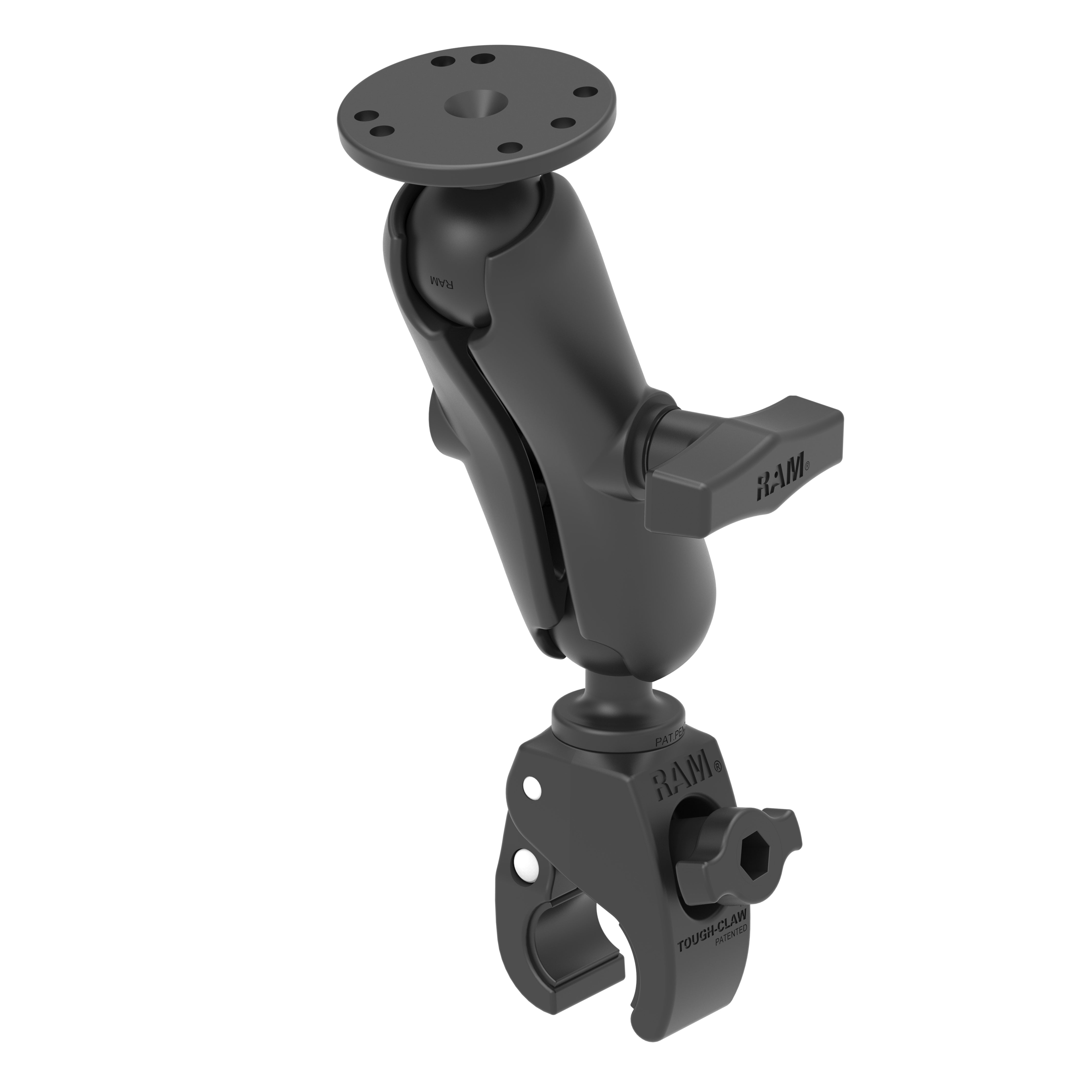 RAM® soporte de pinza pequeña Tough-Claw™ con adaptador de placa redonda – mediano