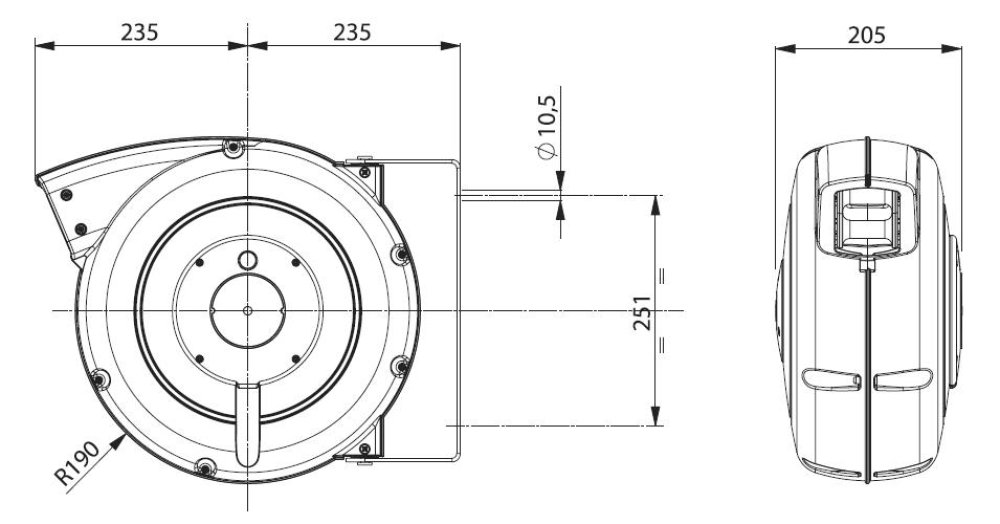 Slanghaspel Ø10mm 15+1m PU grijs