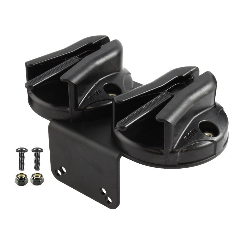 RAM® dubbel mikrofonklämma med 90-graders fäste för RAM® Tough-Box™